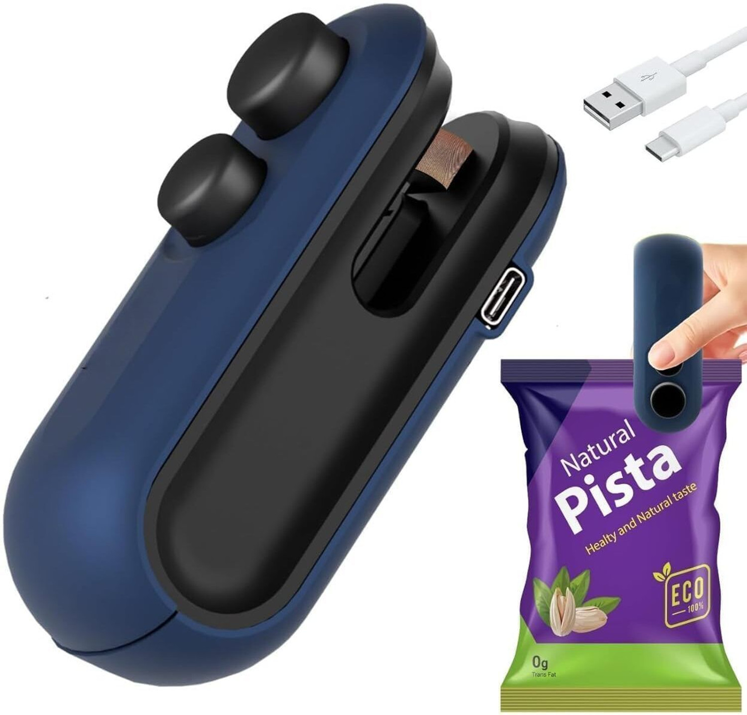 Image of KRUTHU Portable Mini Sealing Machine Handheld Packet Sealer for Food Bags Hand Held Heat Sealer