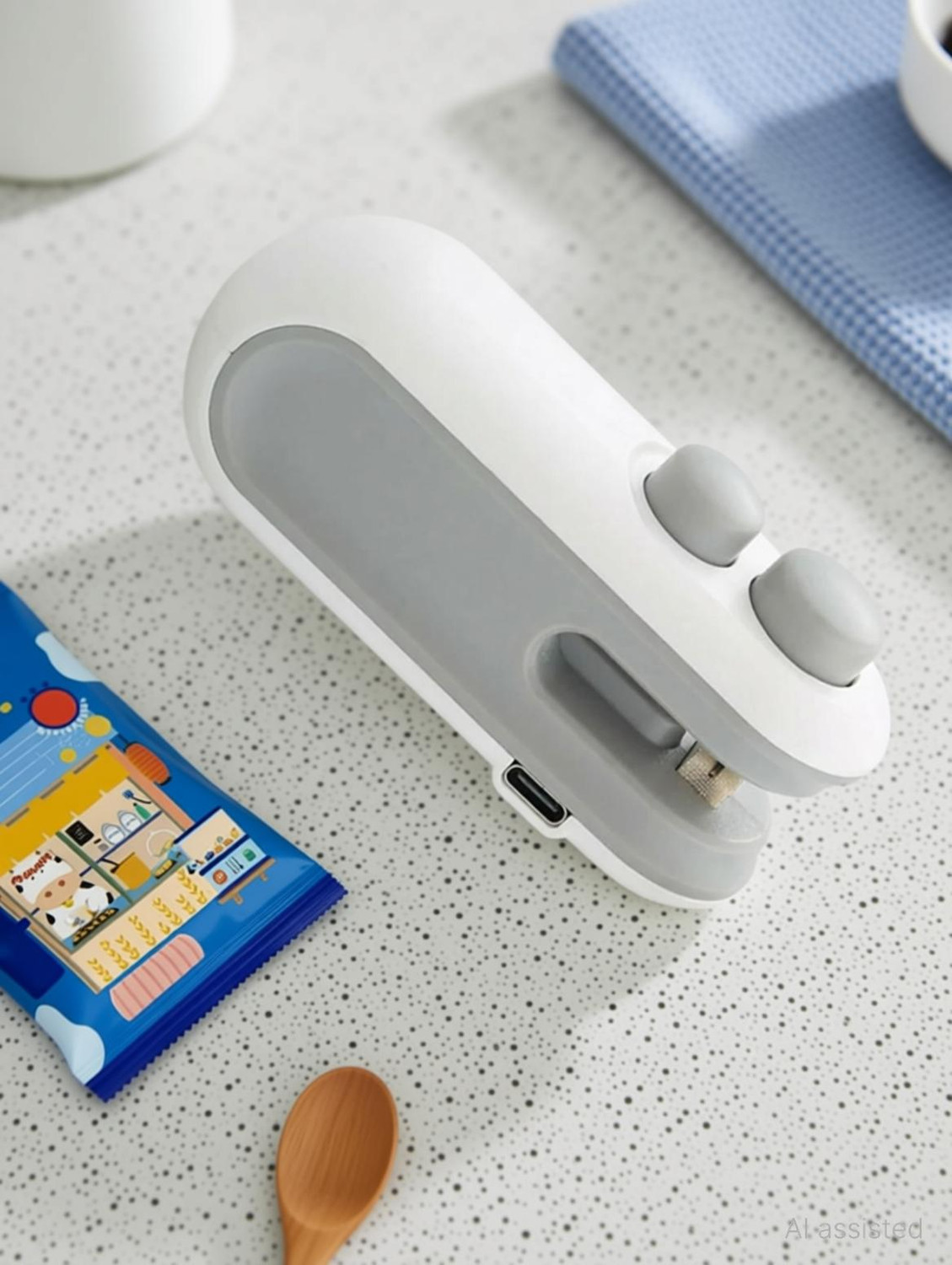 Image of vishesh Mini Sealer Machine, 2 in 1 USB Rechargeable Magnetic Heat Sealing & Cutting Hand Held Heat Sealer