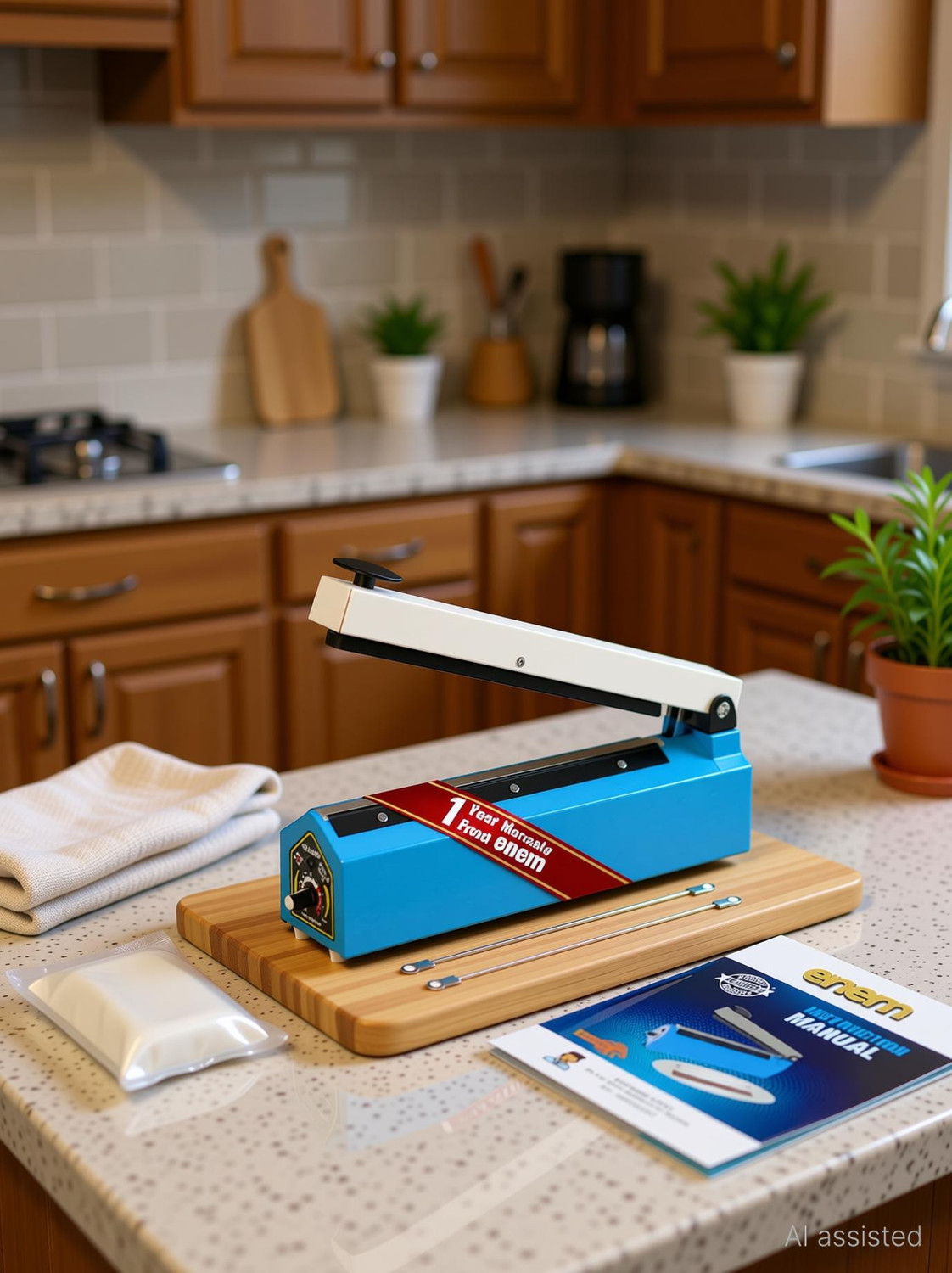 Image of Enem Manual Sealing Machine for Food Packets, Plastic, Foil, Polyester Hand Held Heat Sealer