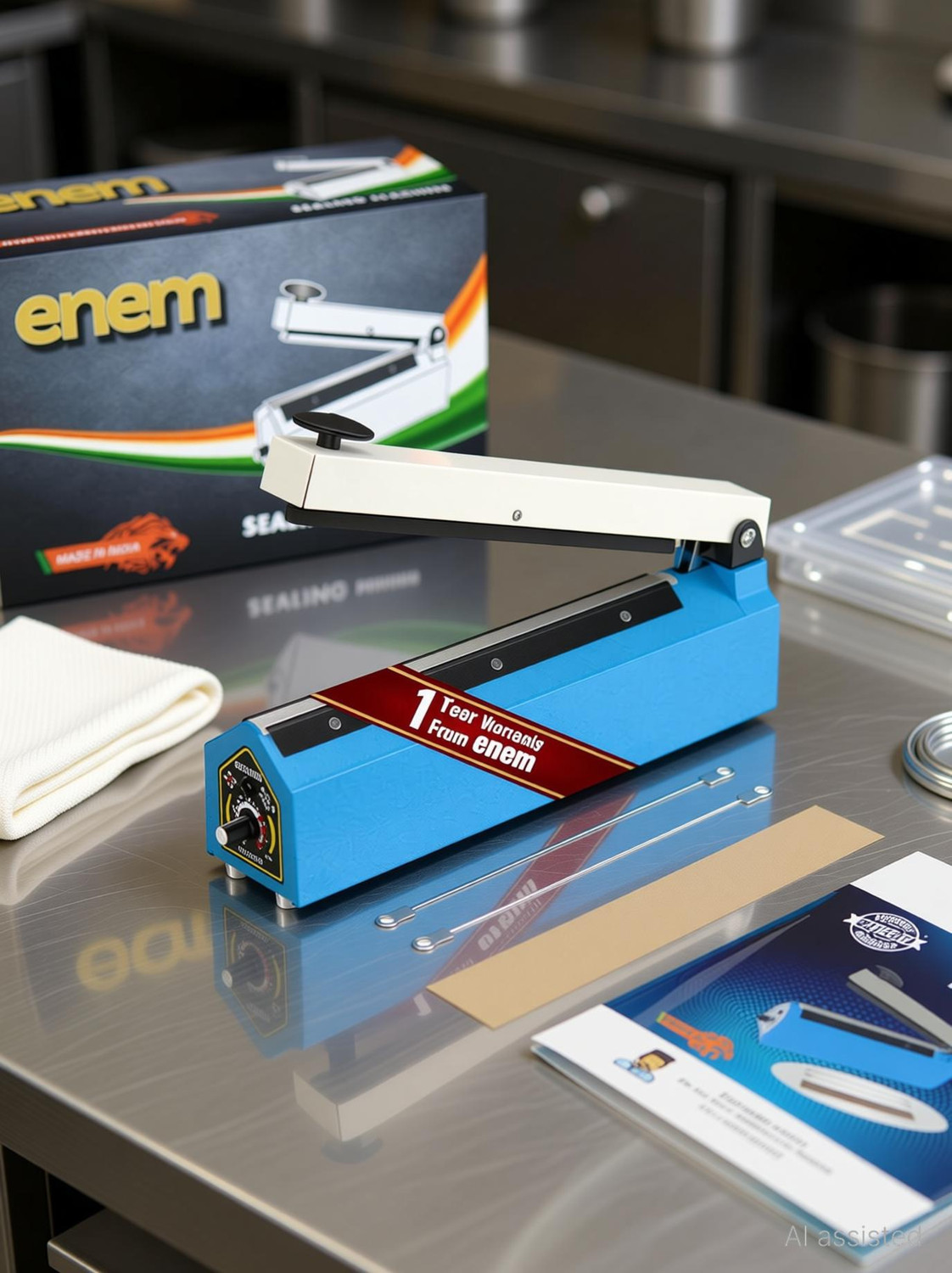 Image of Enem Manual Sealing Machine for Food Packets, Plastic, Foil, Polyester Hand Held Heat Sealer