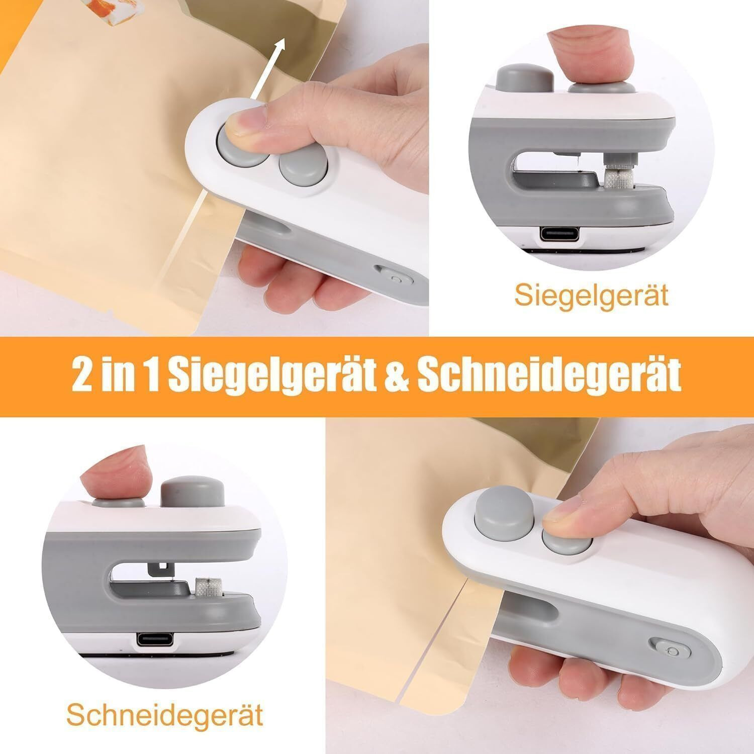 Image of KRUTHU Portable Mini Sealing Machine Handheld Packet Sealer for Food Bags Hand Held Heat Sealer