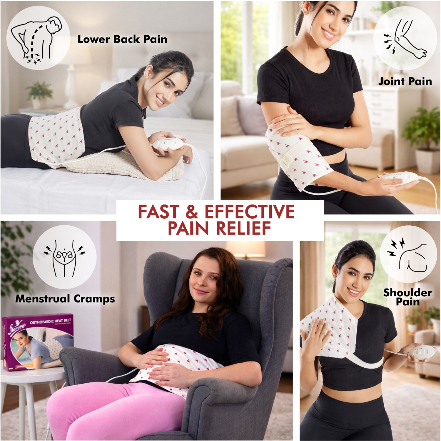 Image of FLAMINGO Electric Heating Pad Regular 25*29 cm | Heat Therapy Pain Relief Heating Pad