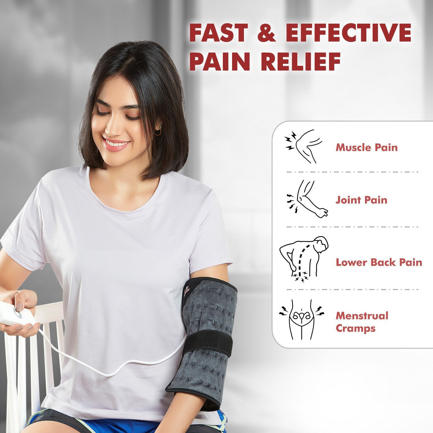 Image of FLAMINGO Plus Orthopaedic Heat Belt for Back Pain, Period Cramps Relief(Size-Extra Large) Heating Pad