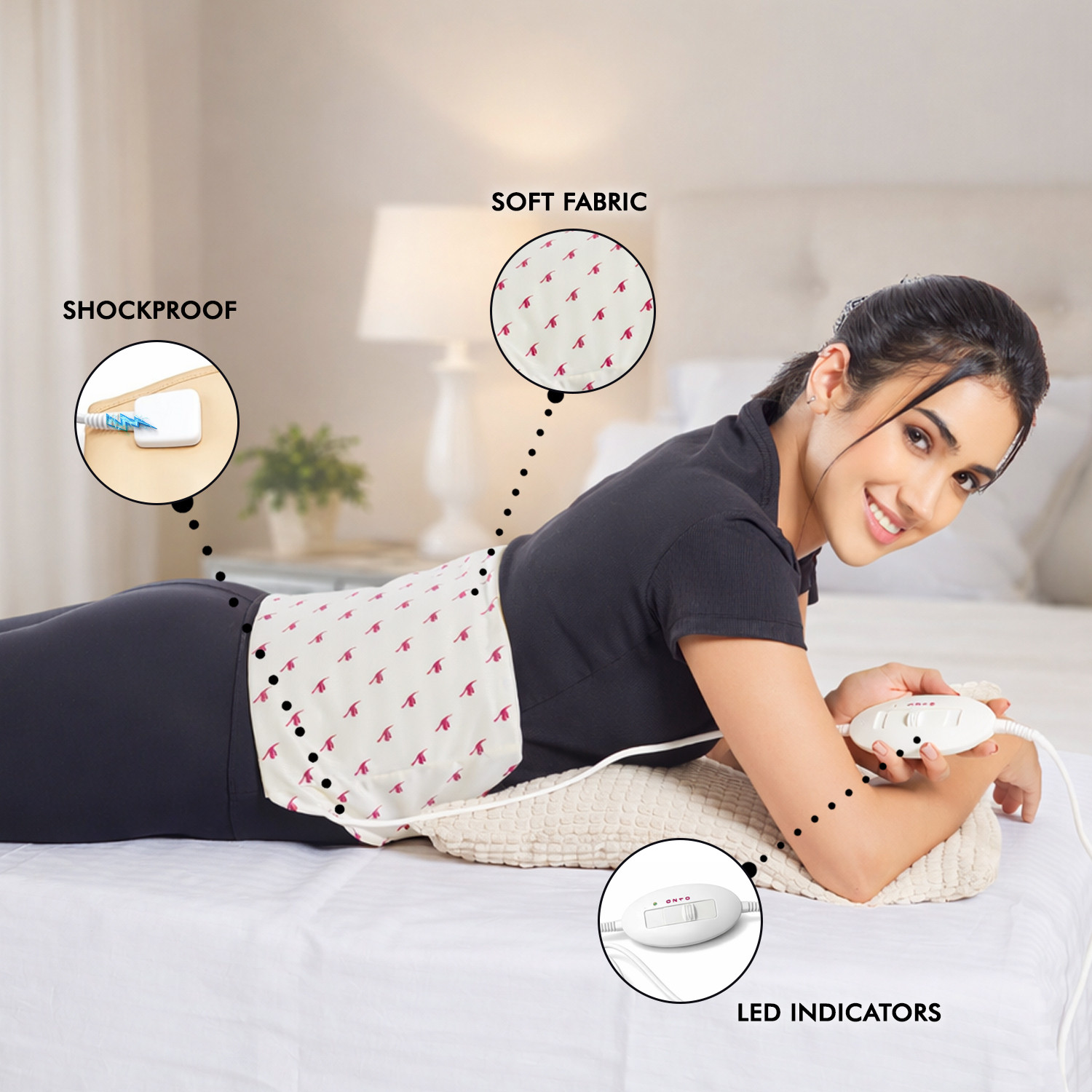 Image of FLAMINGO Electric Heating Pad Regular 25*29 cm | Heat Therapy Pain Relief Heating Pad