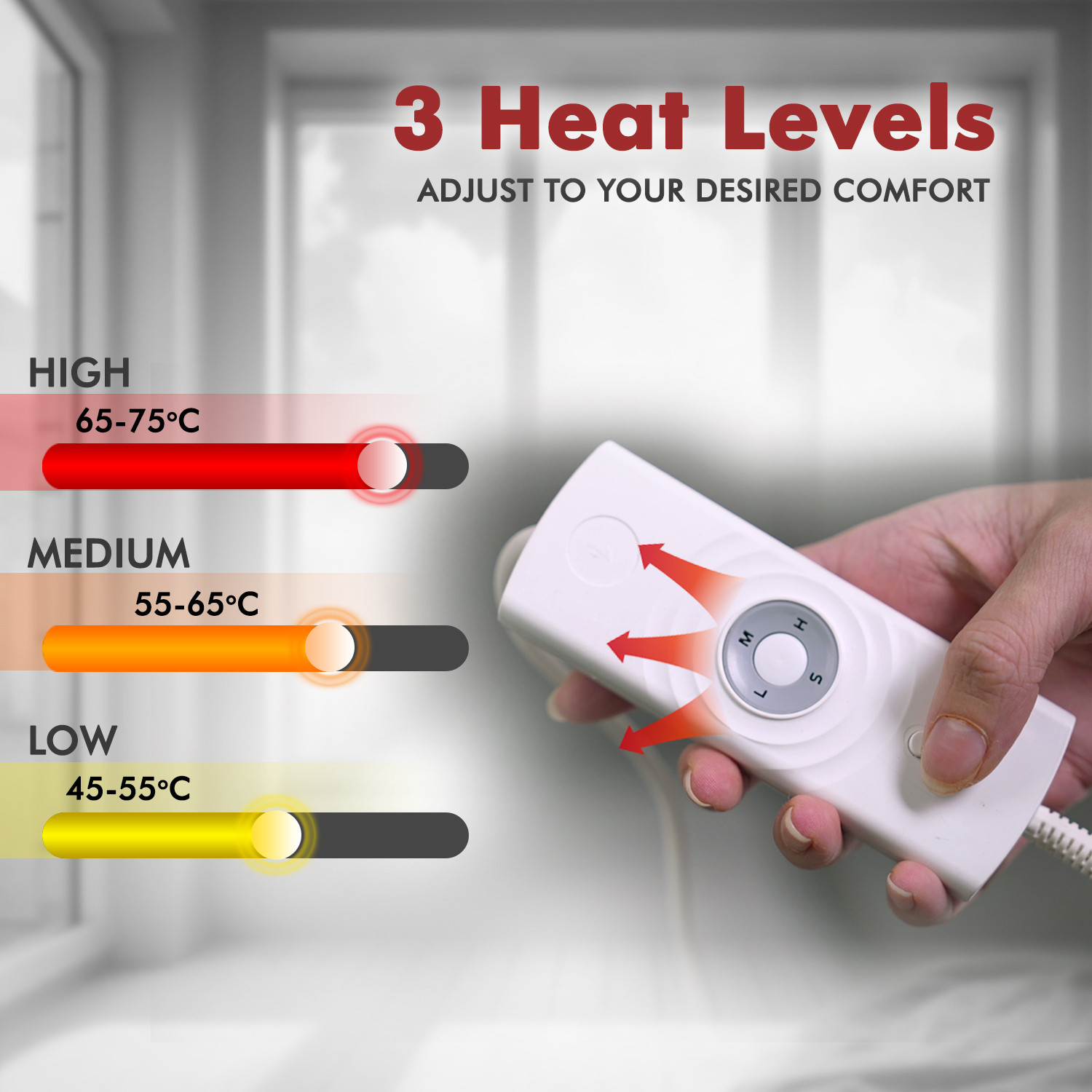 Image of FLAMINGO Plus Heating Pad Jumbo 41*32cm|Heat Therapy Pain Relief Heating Pad