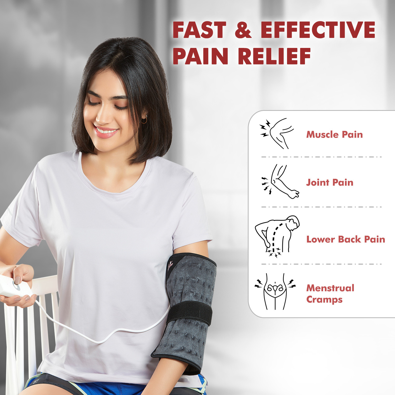 Image of FLAMINGO Plus Heating Pad Jumbo 41*32cm|Heat Therapy Pain Relief Heating Pad