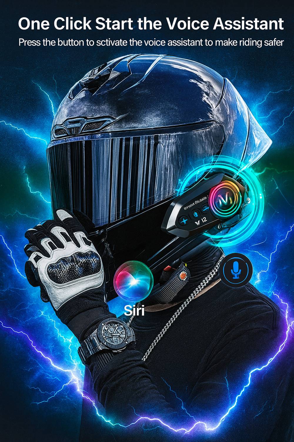 Fire Turtle Y12 Bluetooth Helmet Headset - Image 2