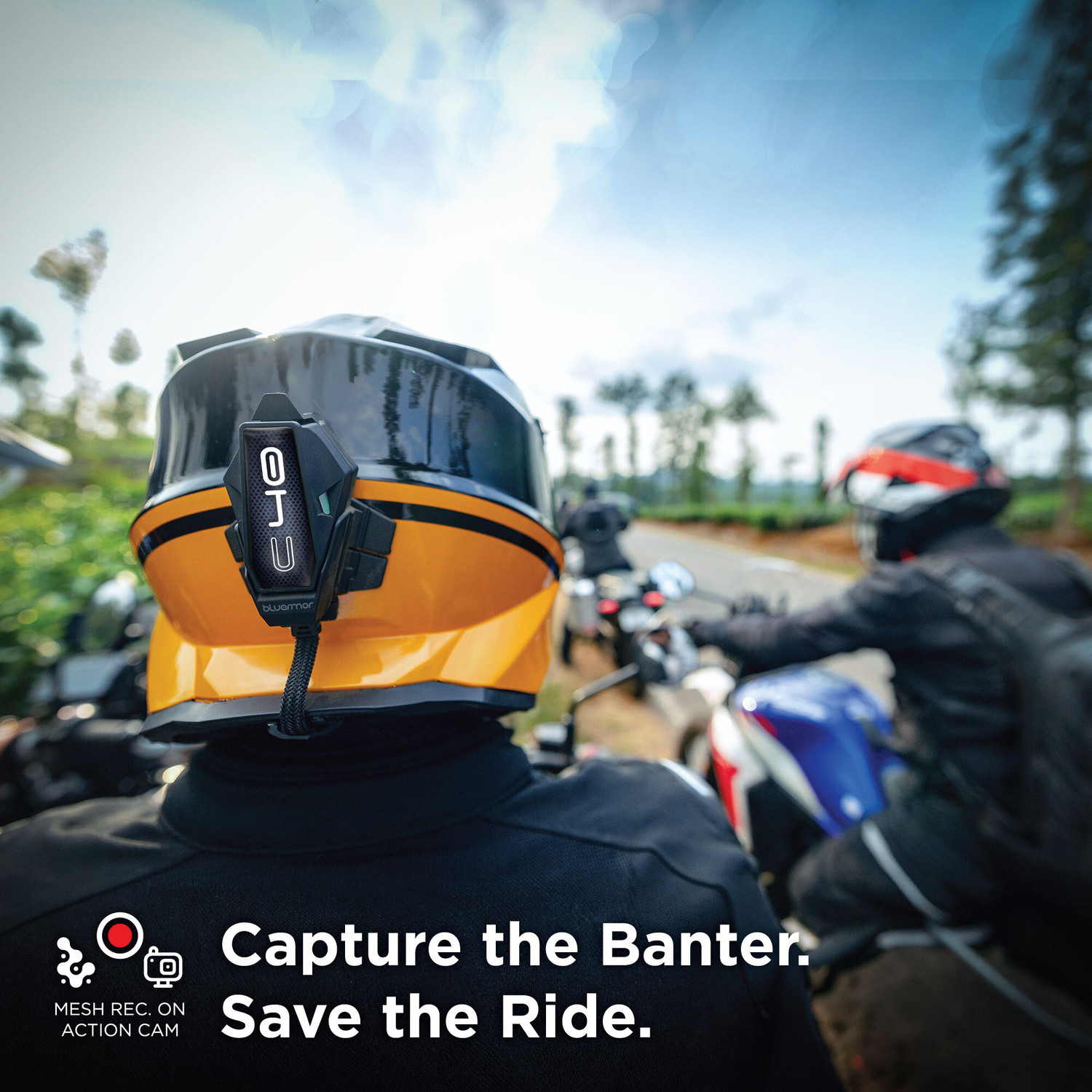 Image of Bluarmor C40 Helmet bluetooth device with ANC, Collision Warnings, Crash Detection, Earphone, GPS Navigation, Hands Free Calling, Integrated Speakers, Microphone, Motion and Impact Sensors, SOS Sensor, Voice Assist