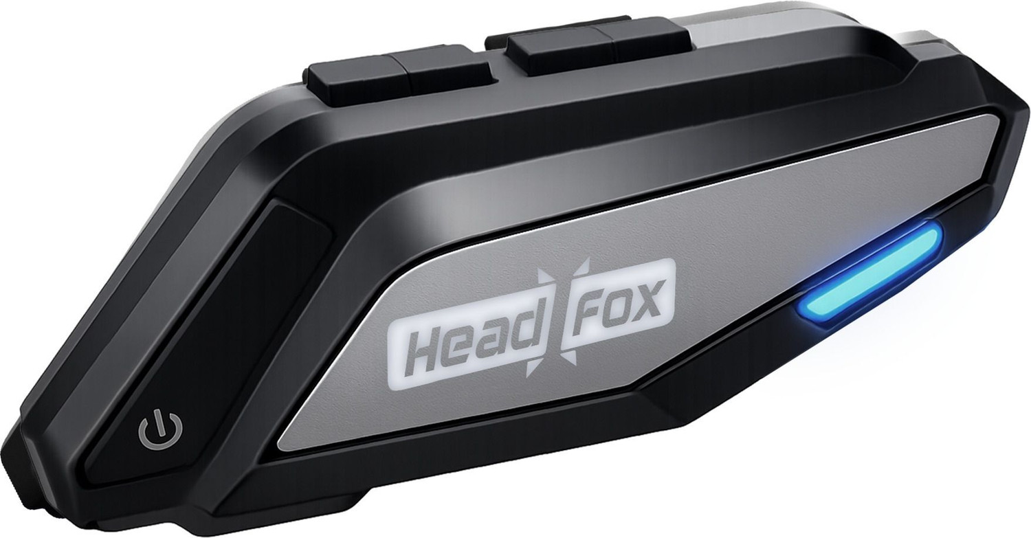 Image of HEADFOX Helmet Bluetooth Headset | Siri Support | Long Battery | IPX6 Waterproof Helmet bluetooth device with Integrated Speakers, Hands Free Calling, Voice Assist, ANC