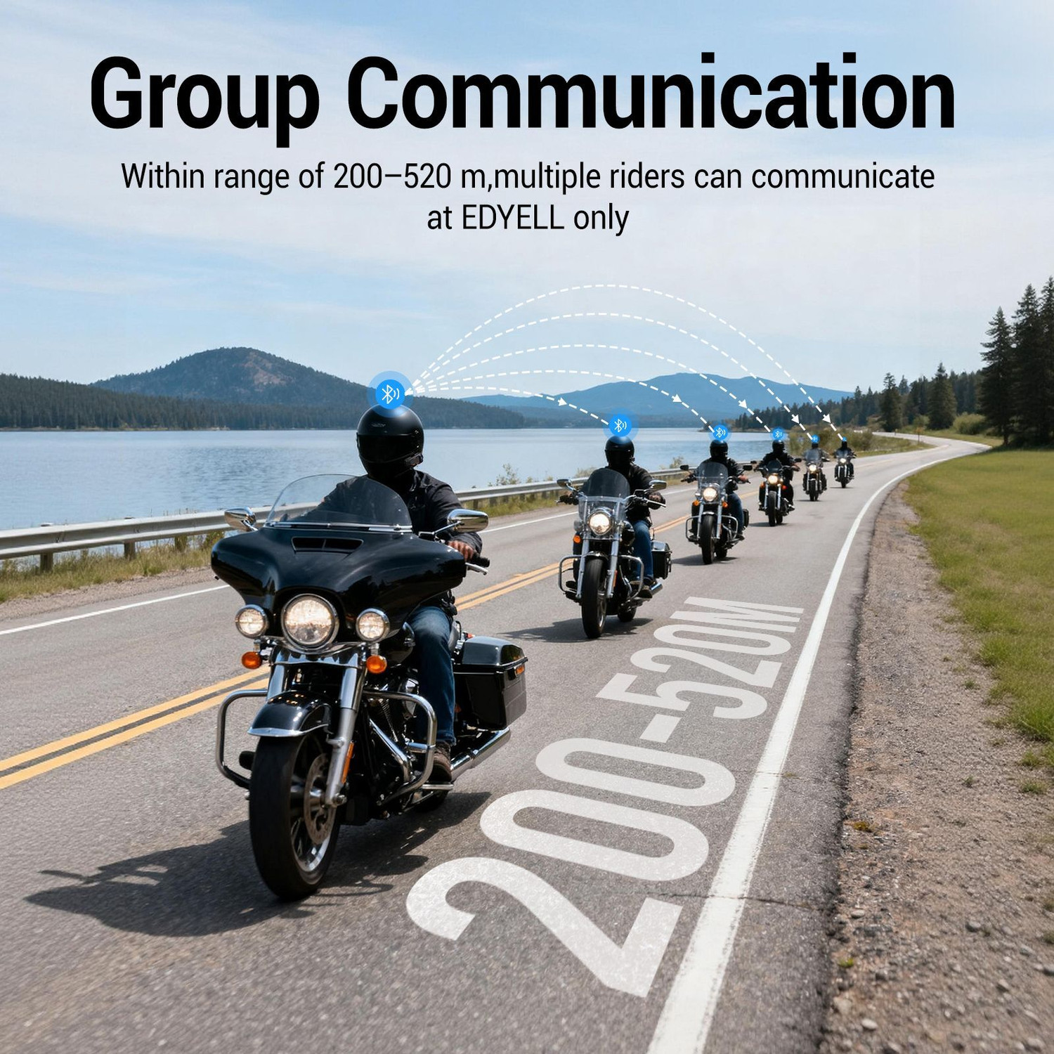 Image of Edyell C2 Motorcycle Helmet Bluetooth with HiFi Sound, Group Communication System Helmet bluetooth device with Microphone, Hands Free Calling, Earphone