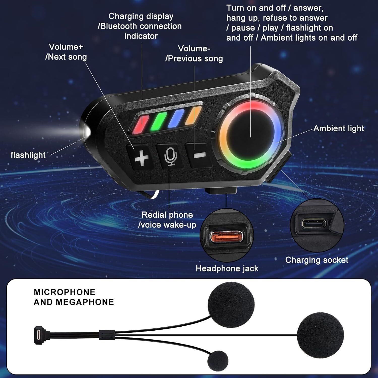 Image of FITRIC K06 SMART HELMET WIRELESS BLUETOOTH EARPHONE HANDSET Helmet bluetooth device with Earphone, Hands Free Calling, Microphone
