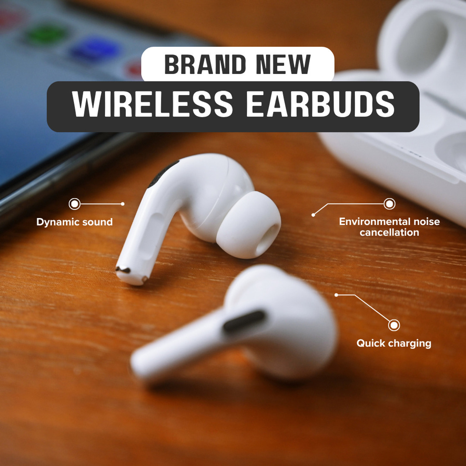 Image of Golden Deerr BEST QUALITY Wireless tws Earbuds Bluetooth 5.3 TWS Earphones Full Touch Control Headphones Built-in Microphone Immersive Sound Quality Fast Stable & Connection Smart LED Headset Sports Bud Helmet bluetooth device with ANC