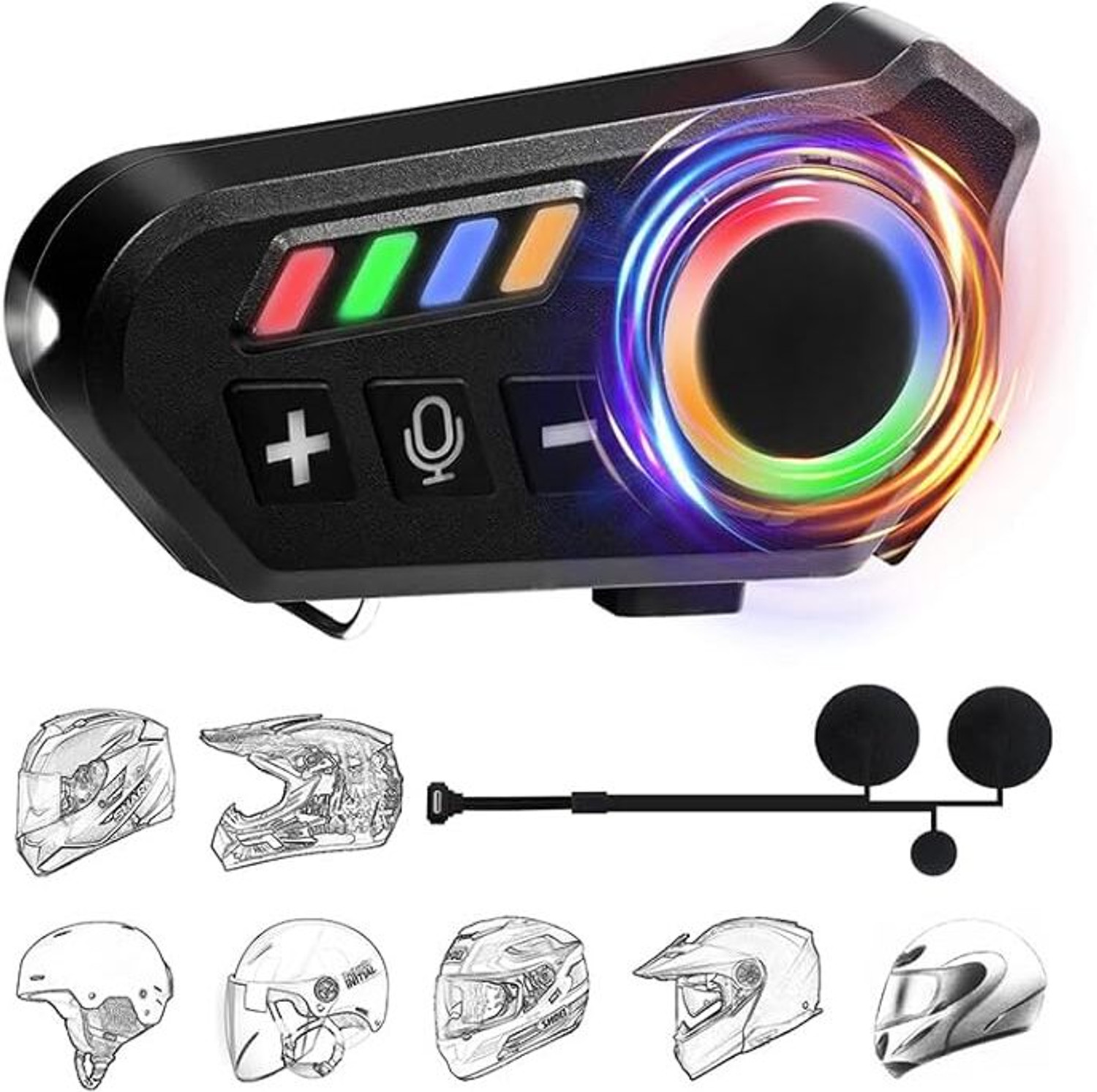Image of FITRIC K06 SMART HELMET WIRELESS BLUETOOTH EARPHONE HANDSET Helmet bluetooth device with Earphone, Hands Free Calling, Microphone