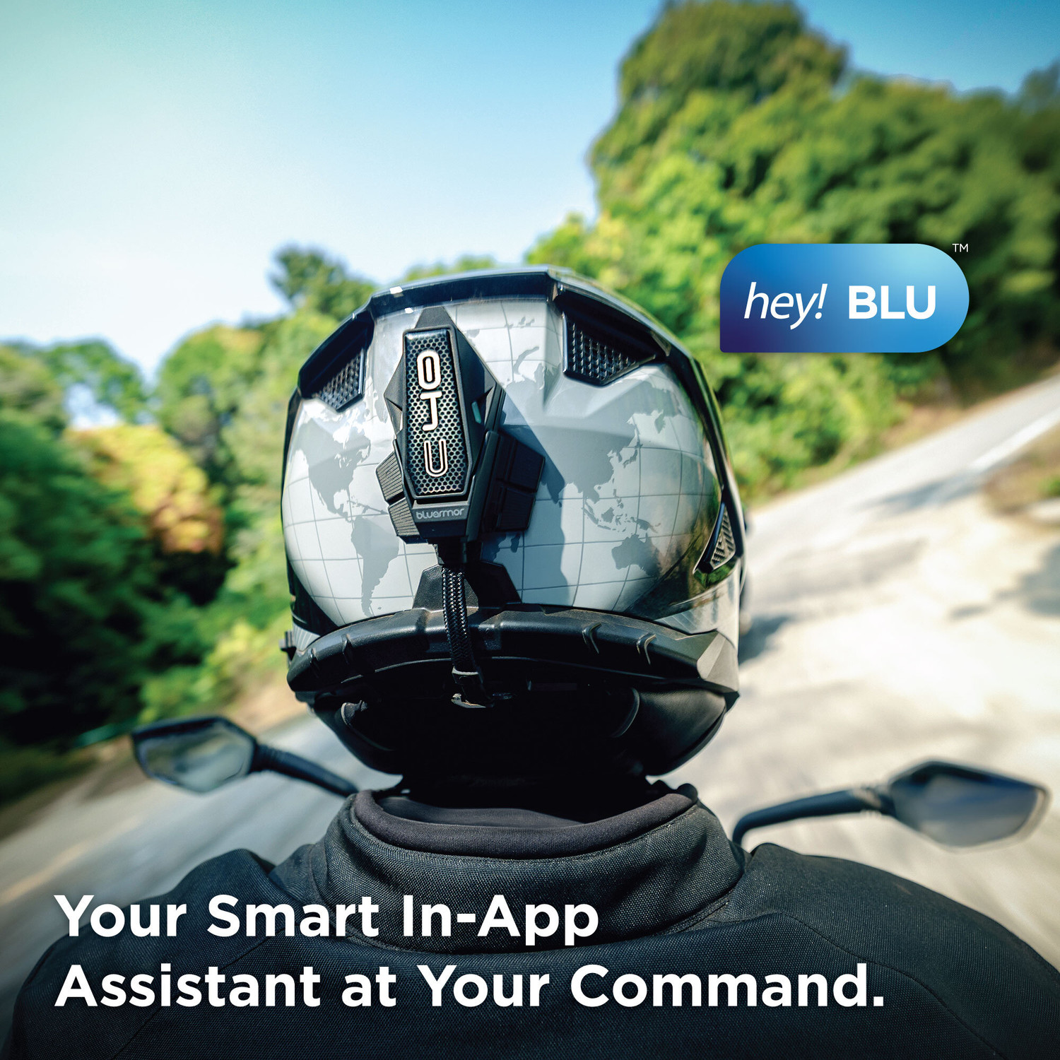 Image of Bluarmor C40 Helmet bluetooth device with ANC, Collision Warnings, Crash Detection, Earphone, GPS Navigation, Hands Free Calling, Integrated Speakers, Microphone, Motion and Impact Sensors, SOS Sensor, Voice Assist