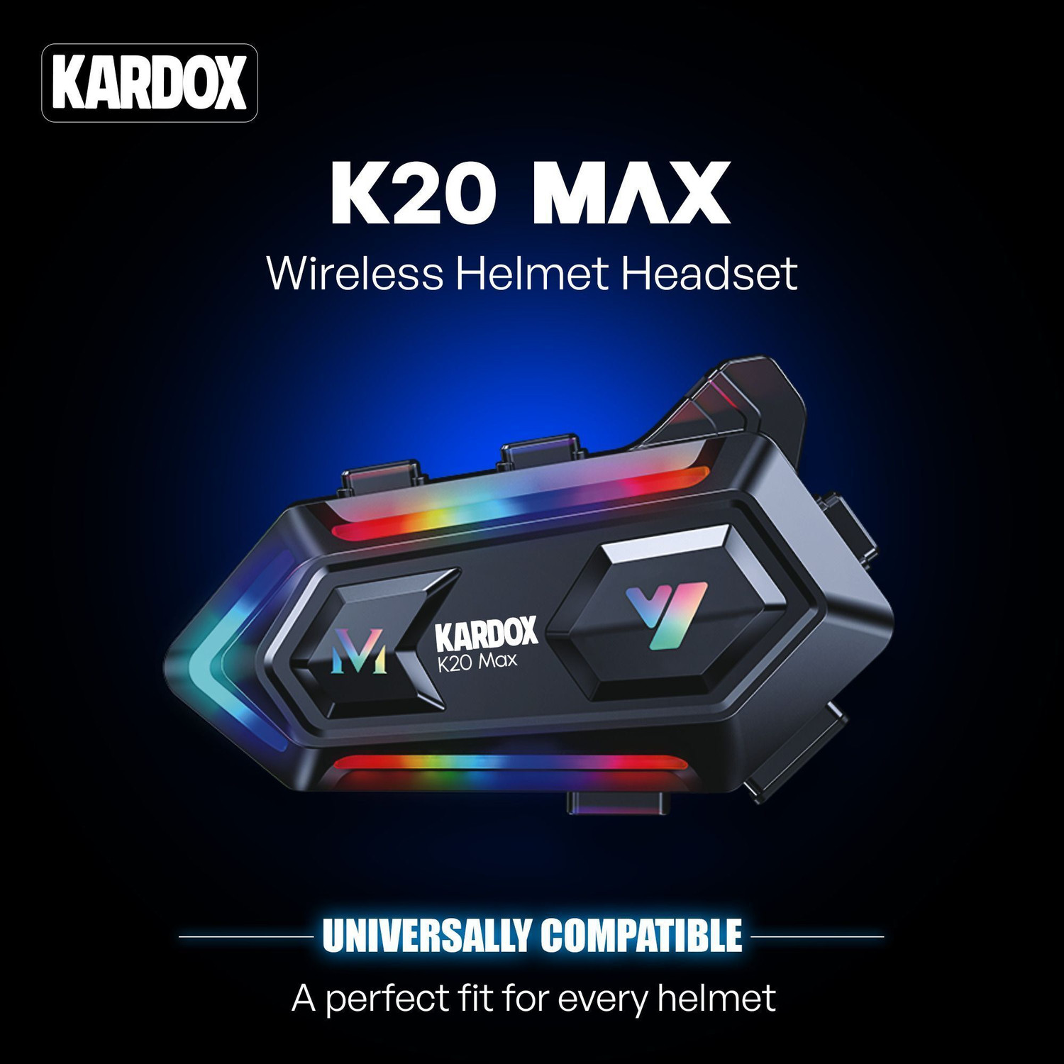 Image of KARDOX K20 Max Helmet bluetooth device with ANC, Voice Assist, Hands Free Calling, Earphone, Integrated Speakers, GPS Navigation