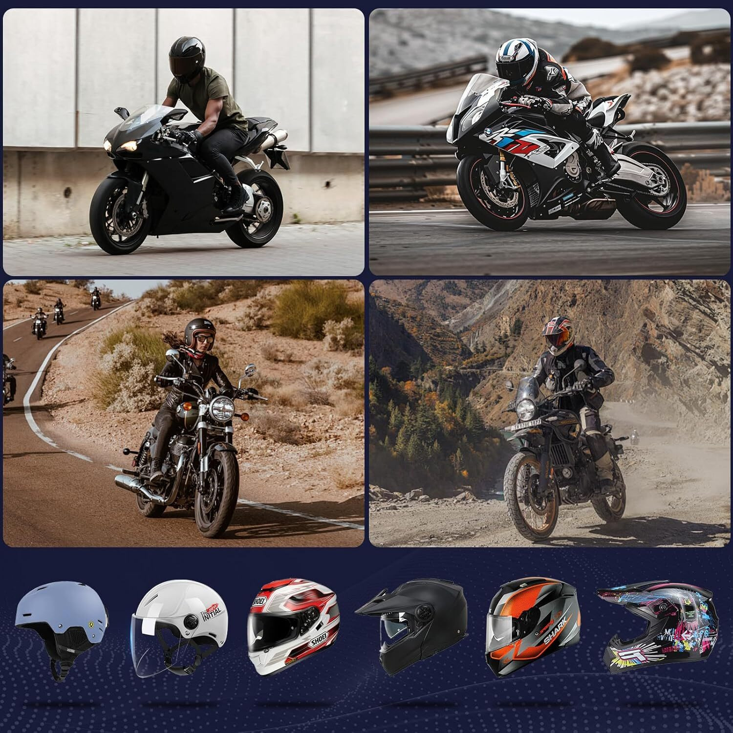 Image of FITRIC K06 SMART HELMET WIRELESS BLUETOOTH EARPHONE HANDSET Helmet bluetooth device with Earphone, Hands Free Calling, Microphone