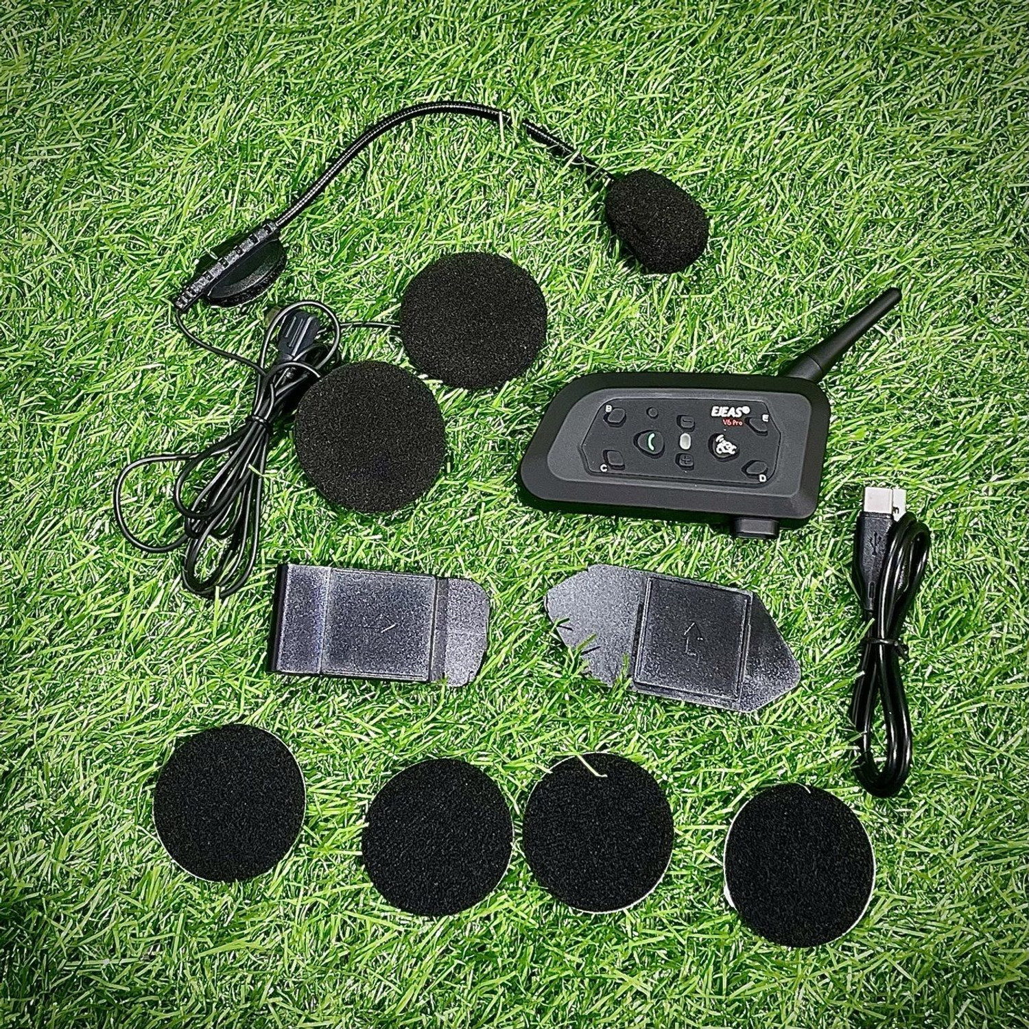 Image of Ejeas Ejeas Vnetphone original V6 pro + Bluetooth Intercom /Headset With Interphone with C type Charging Helmet bluetooth device with ANC, Earphone, Hands Free Calling, Microphone, Voice Assist
