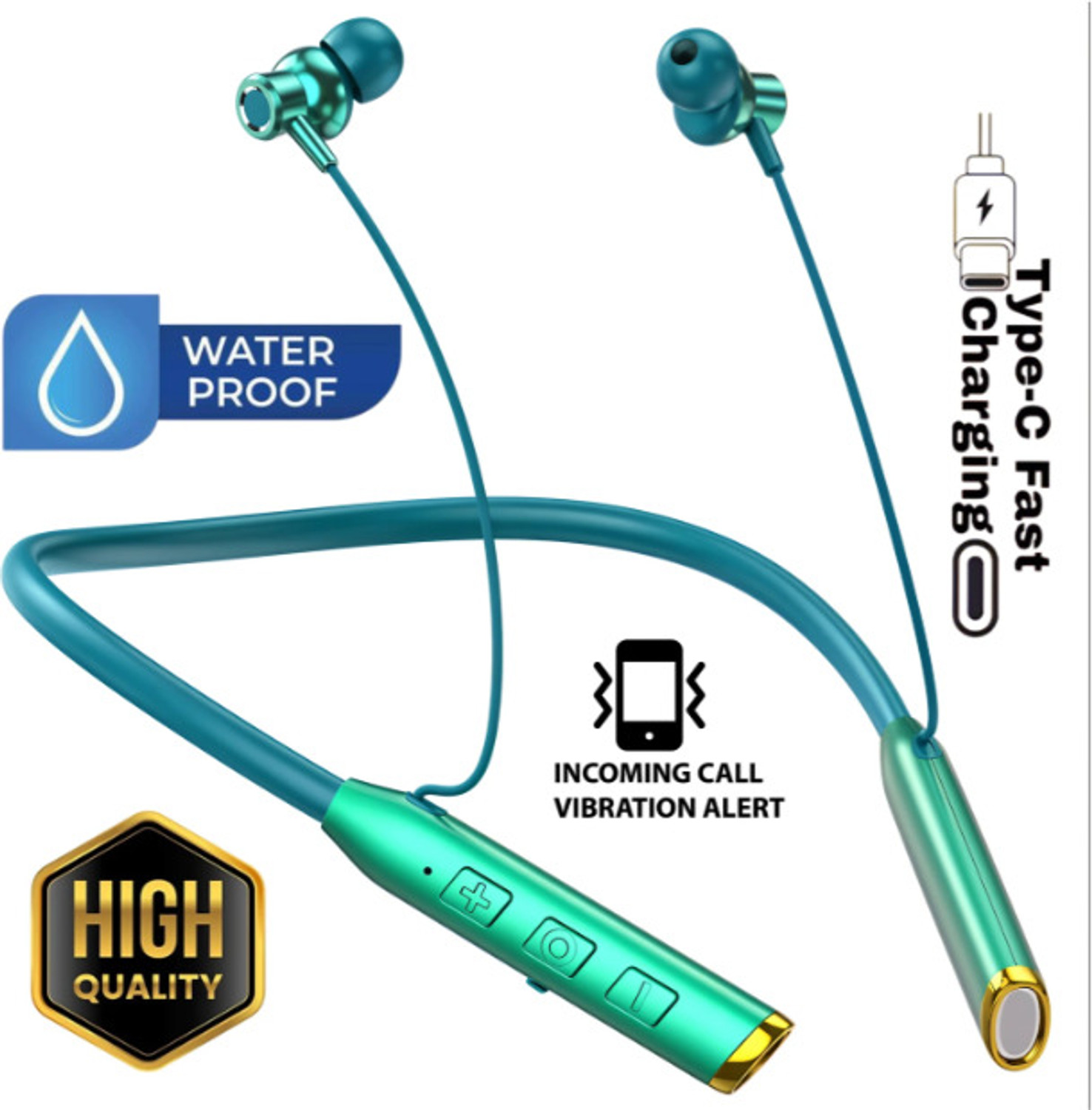 Image of KLOKOL Fast Charging Bluetooth neckband 32Hrs Battery, Clear Calling ENC Mic ok36 Helmet bluetooth device with Earphone