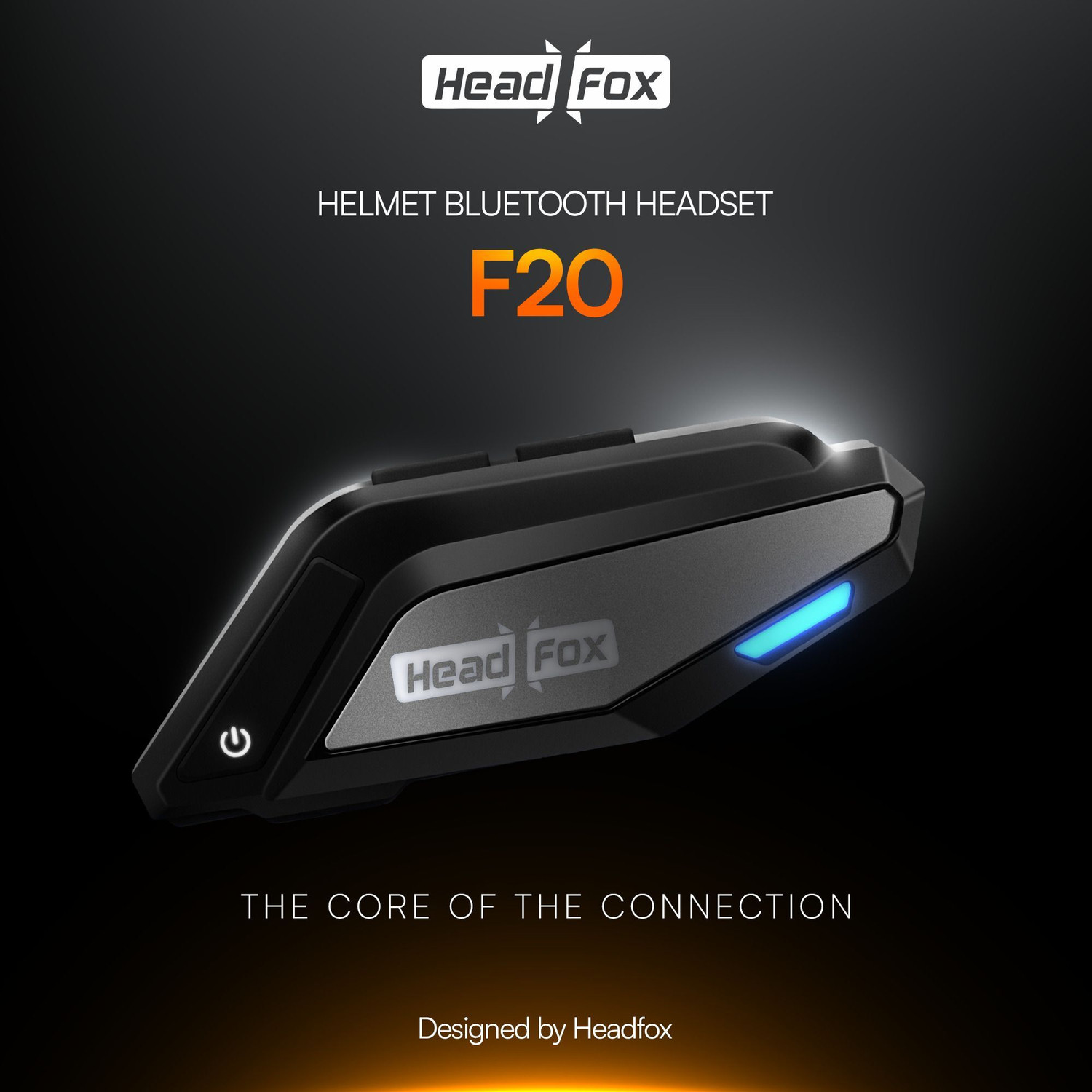 Image of HEADFOX Helmet Bluetooth Headset | Siri Support | Long Battery | IPX6 Waterproof Helmet bluetooth device with Integrated Speakers, Hands Free Calling, Voice Assist, ANC