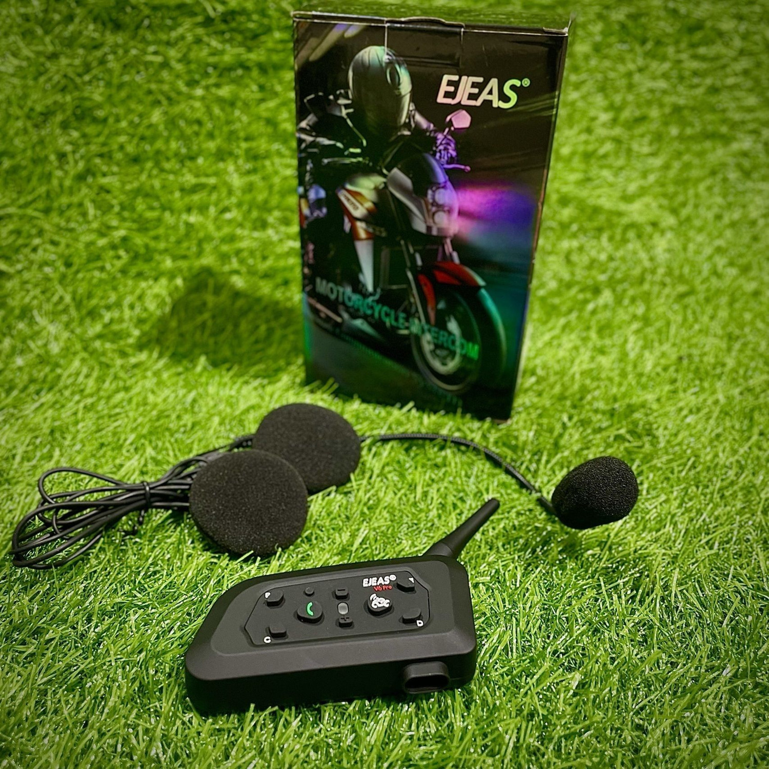 Image of Ejeas Ejeas Vnetphone original V6 pro + Bluetooth Intercom /Headset With Interphone with C type Charging Helmet bluetooth device with ANC, Earphone, Hands Free Calling, Microphone, Voice Assist
