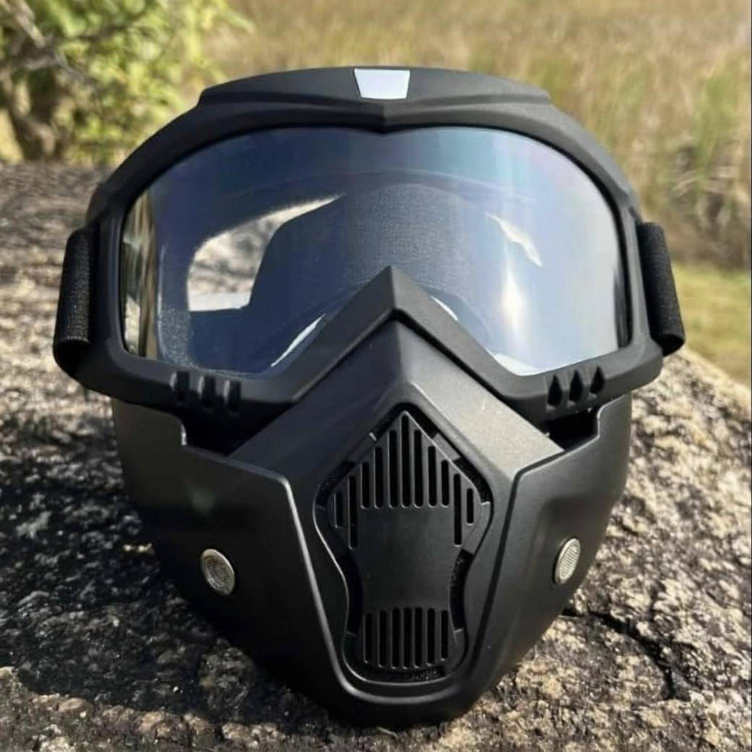 BIKEBLOOM Goggle Mask Anti Scratch UV Protective Open Face & Eyewear Windproof Dirt Helmet Breath Guard