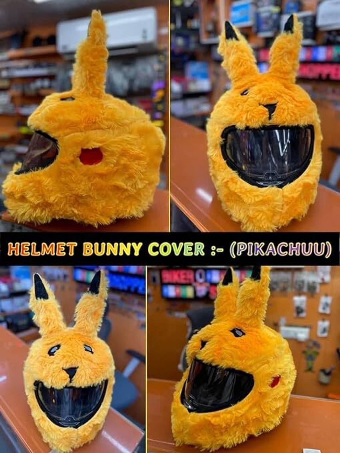KSD Pikachu Yellow Motorcycle Helmet Cover - Image 2