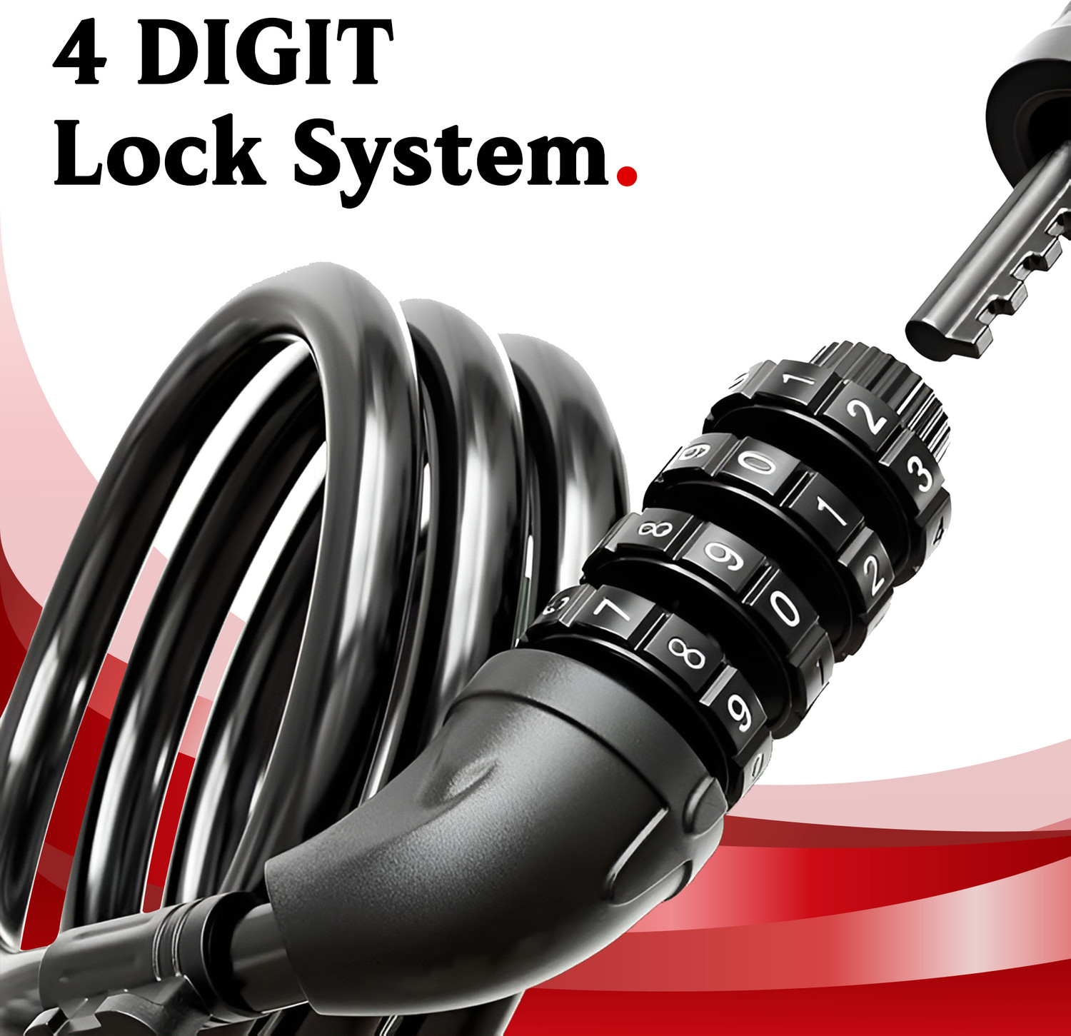 Image of AUTOGUYS Stainless Steel Combination Lock For Helmet