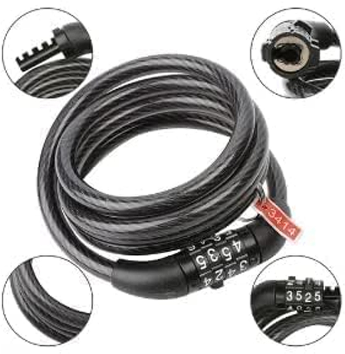 Image of Shopone Iron Combination Lock For Helmet