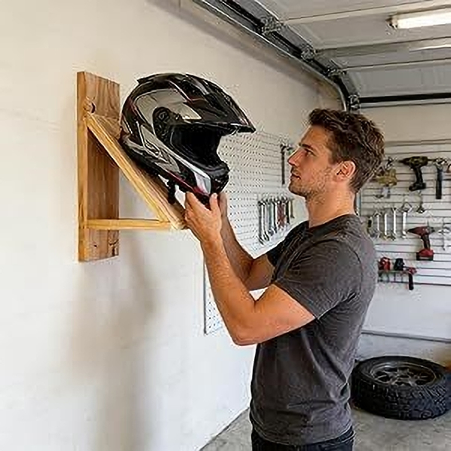 Image of LIVECOOL Helmet Holder Motorcycle Accessories Multipurpose Wall Mount Hanger Helmet Mount