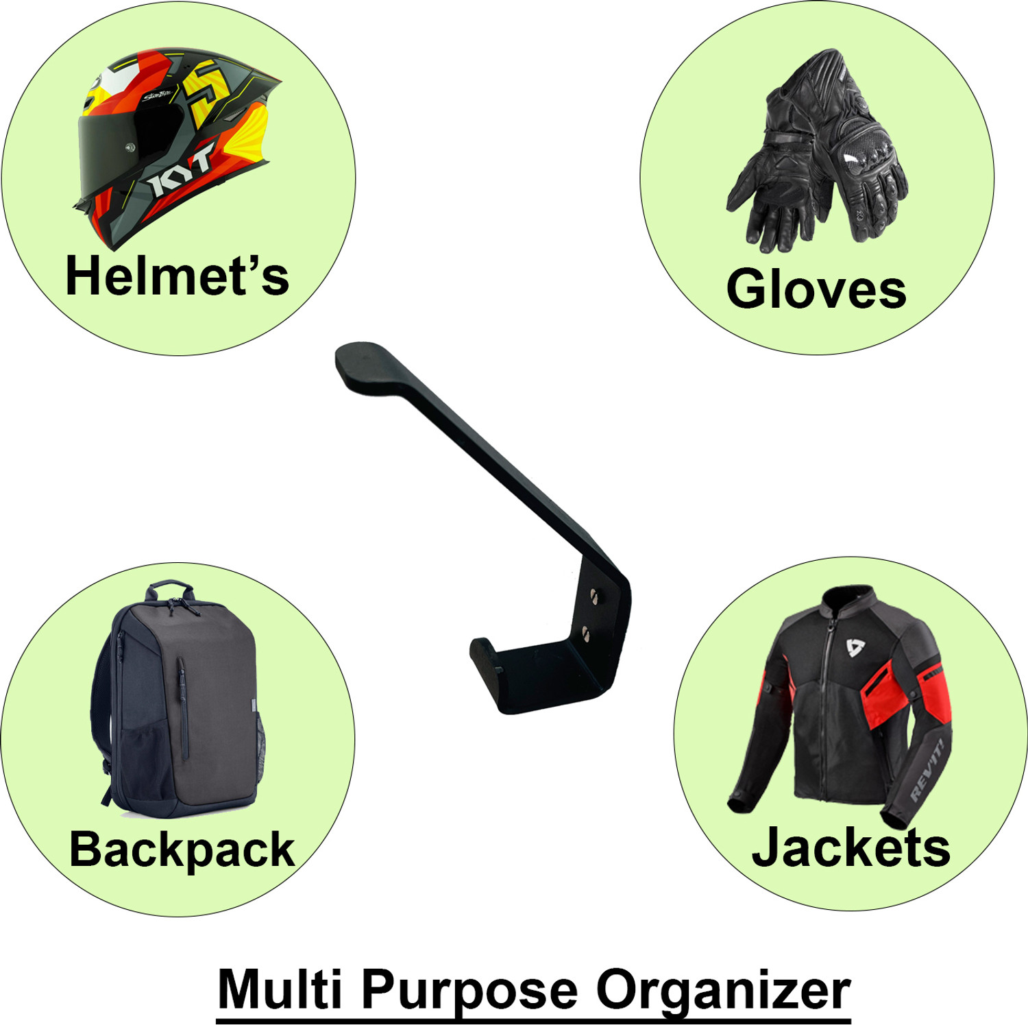 Image of L3 MODZ Heavy Metal Wall Mountable Helmet Holder | Storage Rack | Helmet Organizer | Helmet Mount