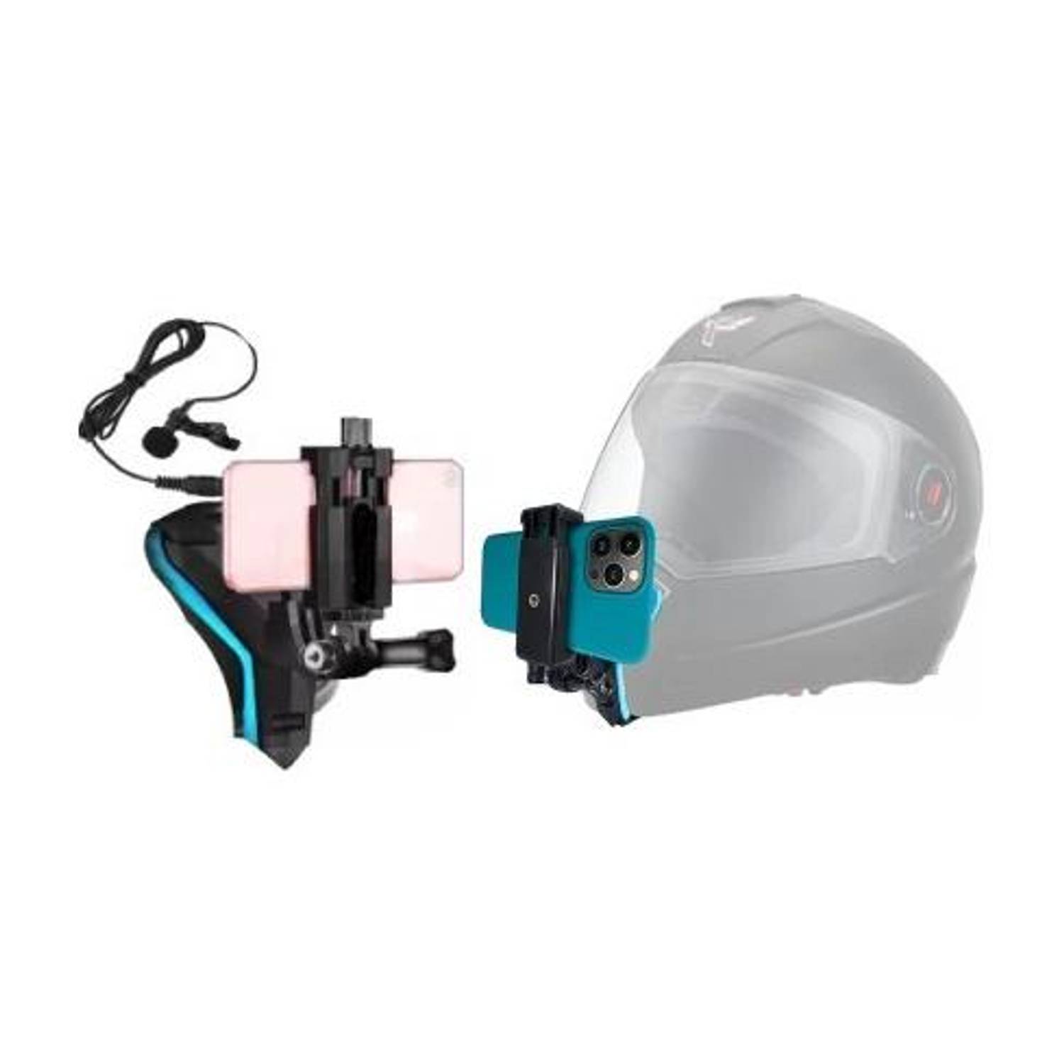 blue seed Helmet Strap Camera Mount Holder with Collar Mic Helmet Mount