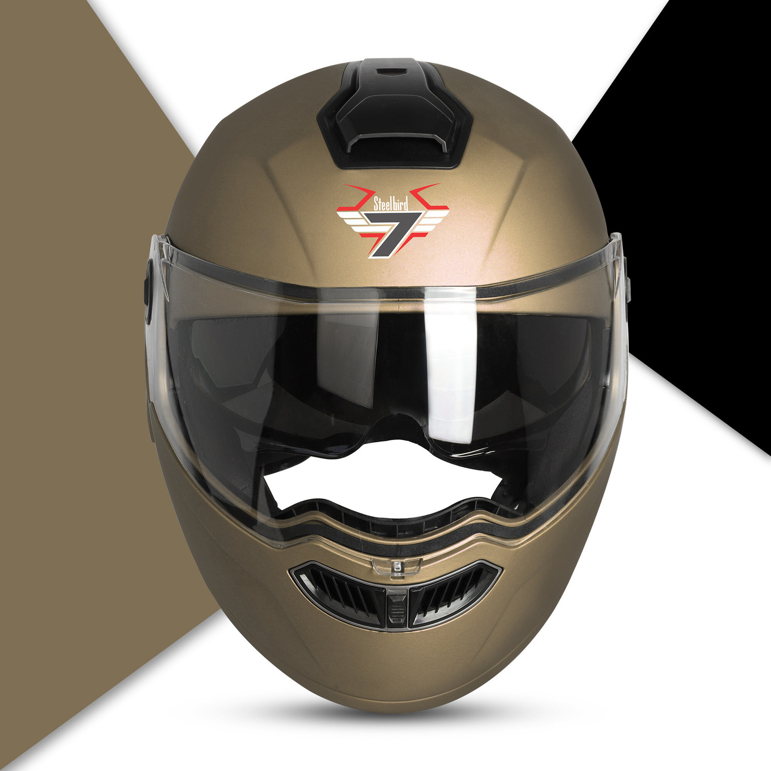 Image of Steelbird SBA-8 7Wings ISI Certified Flip-Up Helmet for Men with Inner Smoke Sun Shield Motorbike Helmet