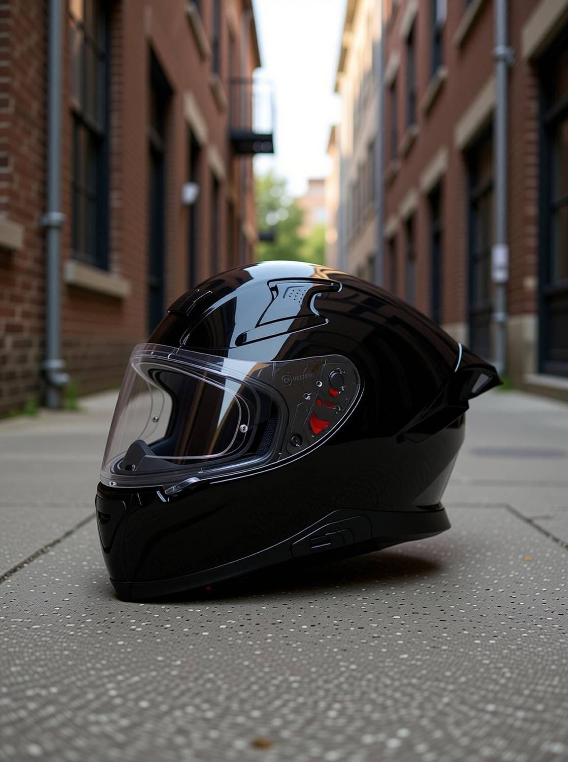Axor Apex Solid Motorbike Helmet Black - Image 2