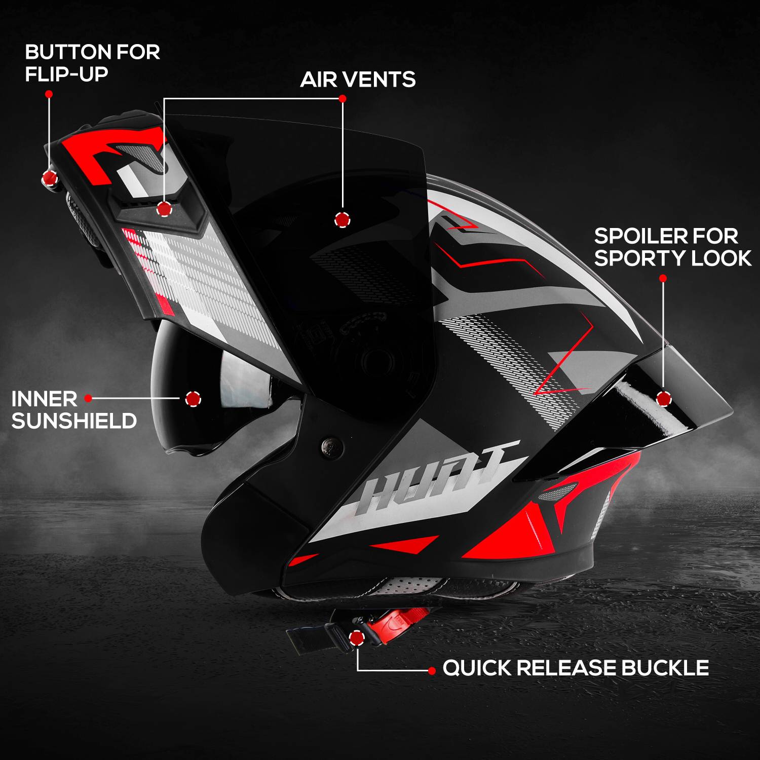 Steelbird SBA-20 Hunt Flip-Up Helmet - Image 5