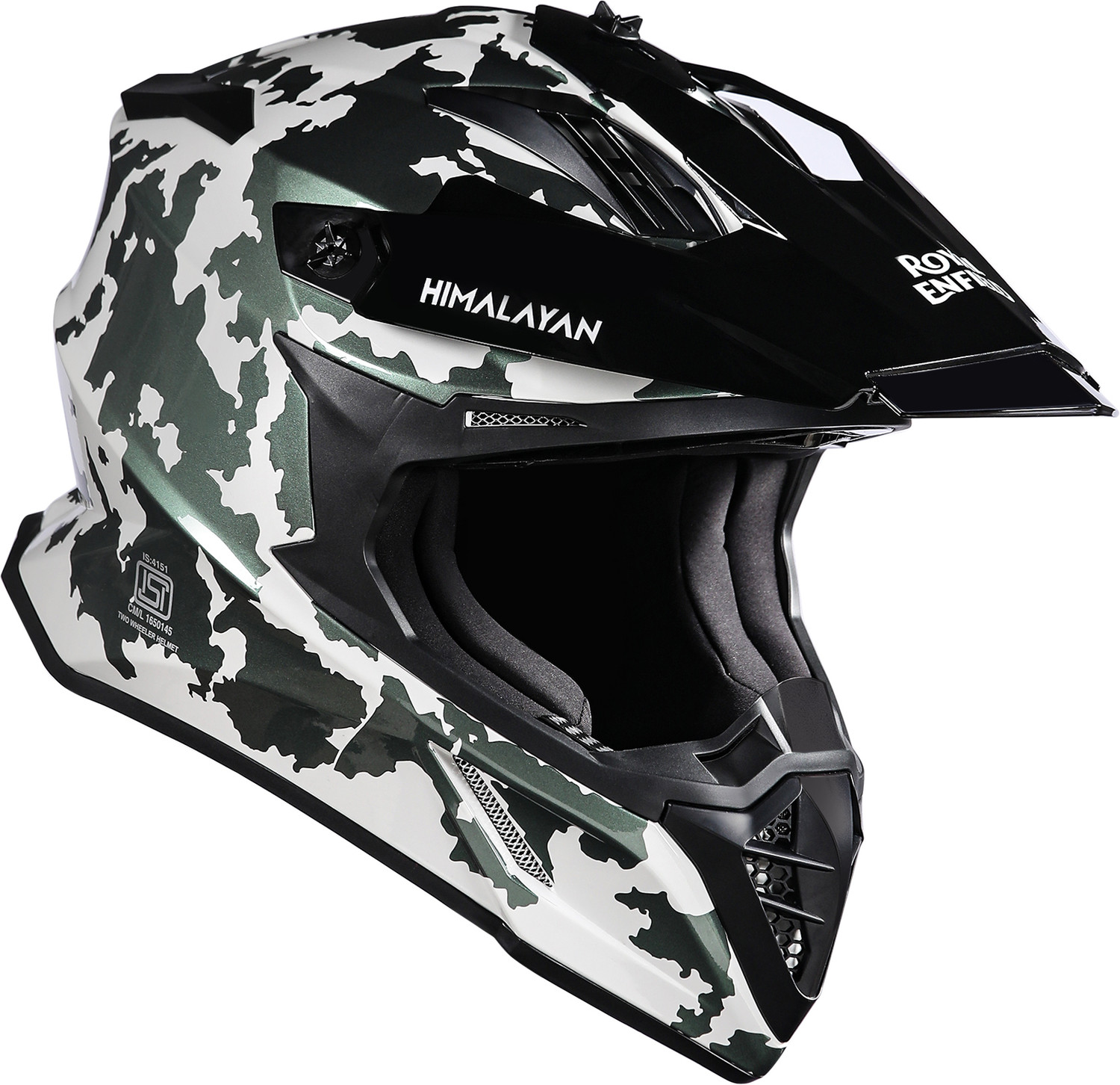 Image of ROYAL ENFIELD Optimus Motocross Helmet with Sunpeak - ISI, DOT and ECE Certified Motorbike Helmet