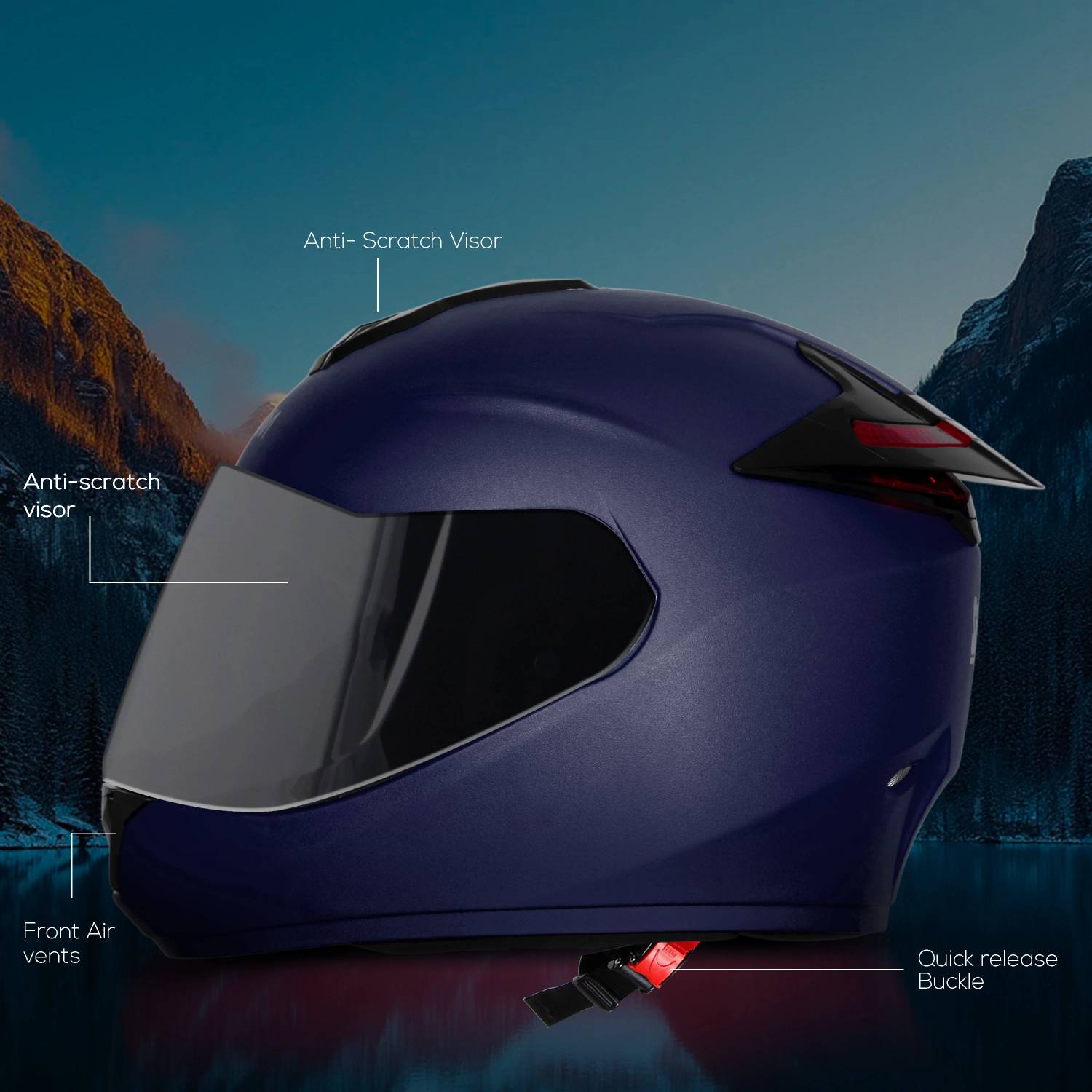 Steelbird SBH-62 Garud Reflector ISI Certified Full Face Helmet