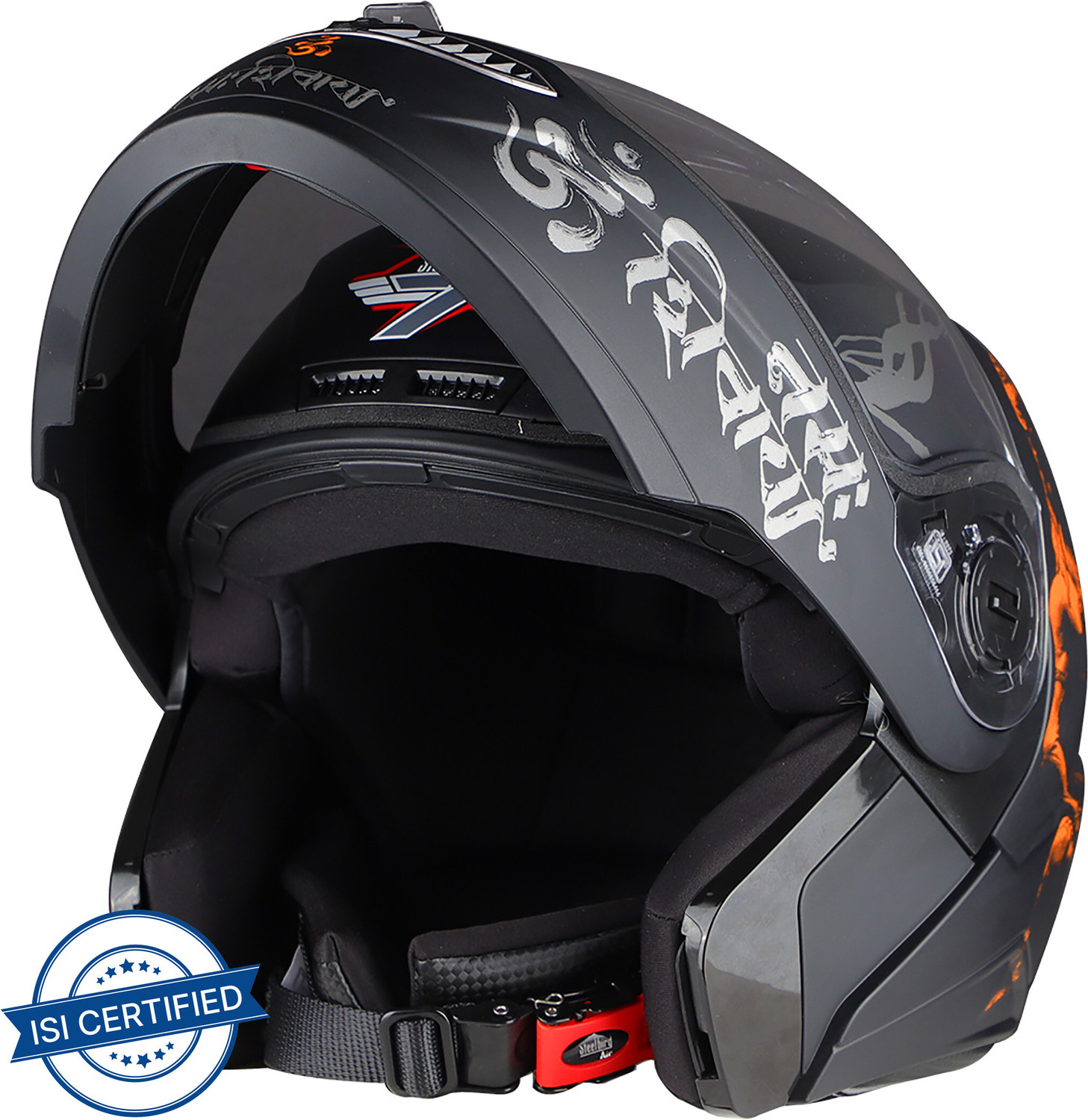 Image of Steelbird SBA-7 Mahadev ISI Certified Flip-Up Helmet for Men and Women Motorbike Helmet