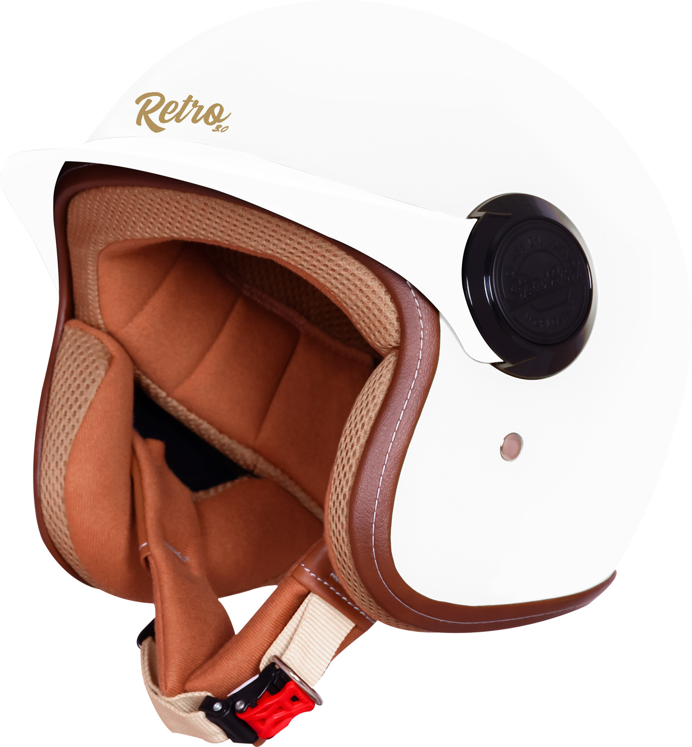 Image of Steelbird SBH-65 3.0 Retro With Peak Cap ISI And DOT Certified Open Face Helmet Motorbike Helmet