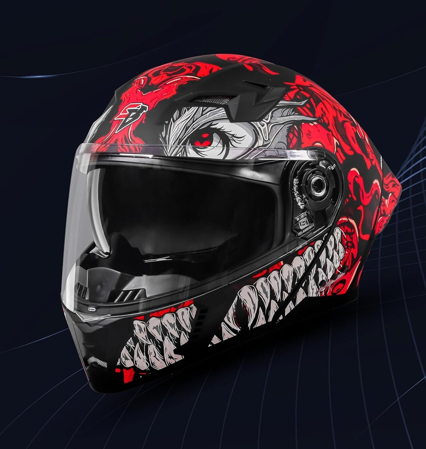 Image of Steelbird Air SBA-20 ISS DRACO Flip Up ISI Certified Medium With Inner Smoke Sun Shield Motorsports Helmet