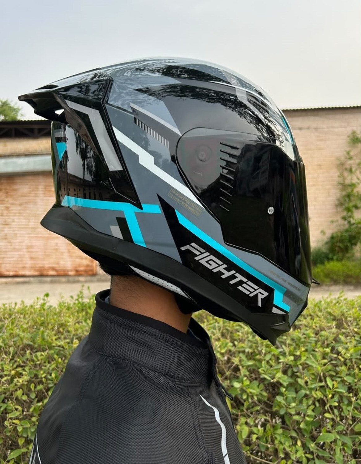 Image of Steelbird Air SBH-57 ISS Fighter Stealth X ISI /DOT Full Face Black Jazz Blue Medium 580MM Motorbike Helmet