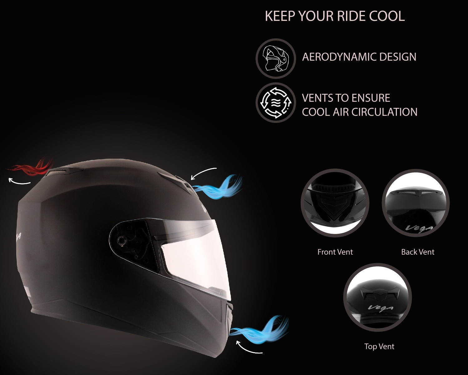 Image of VEGA Edge Dx Motorbike Helmet