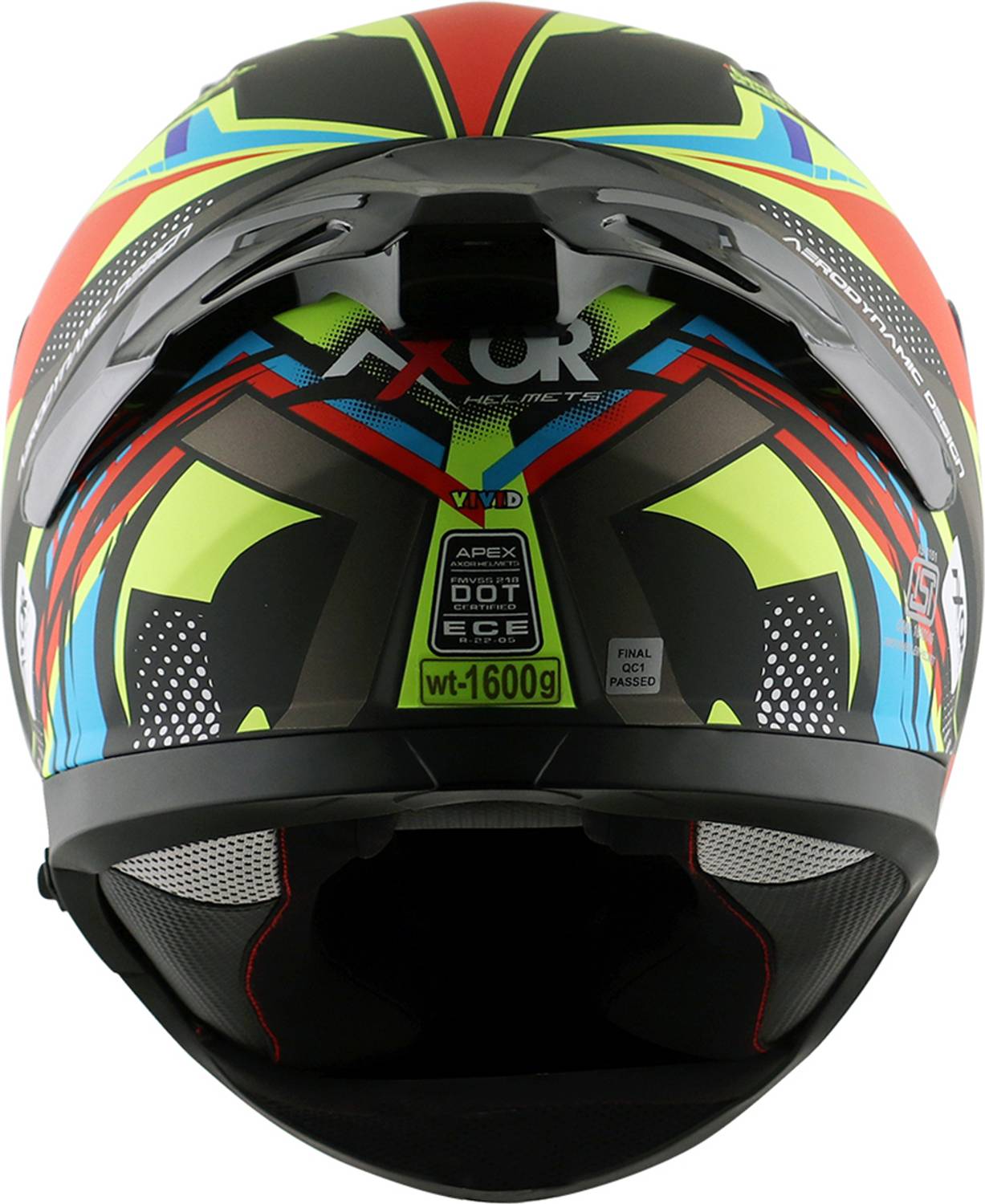 Axor Apex Vivid Black Motorbike Helmet - Image 2