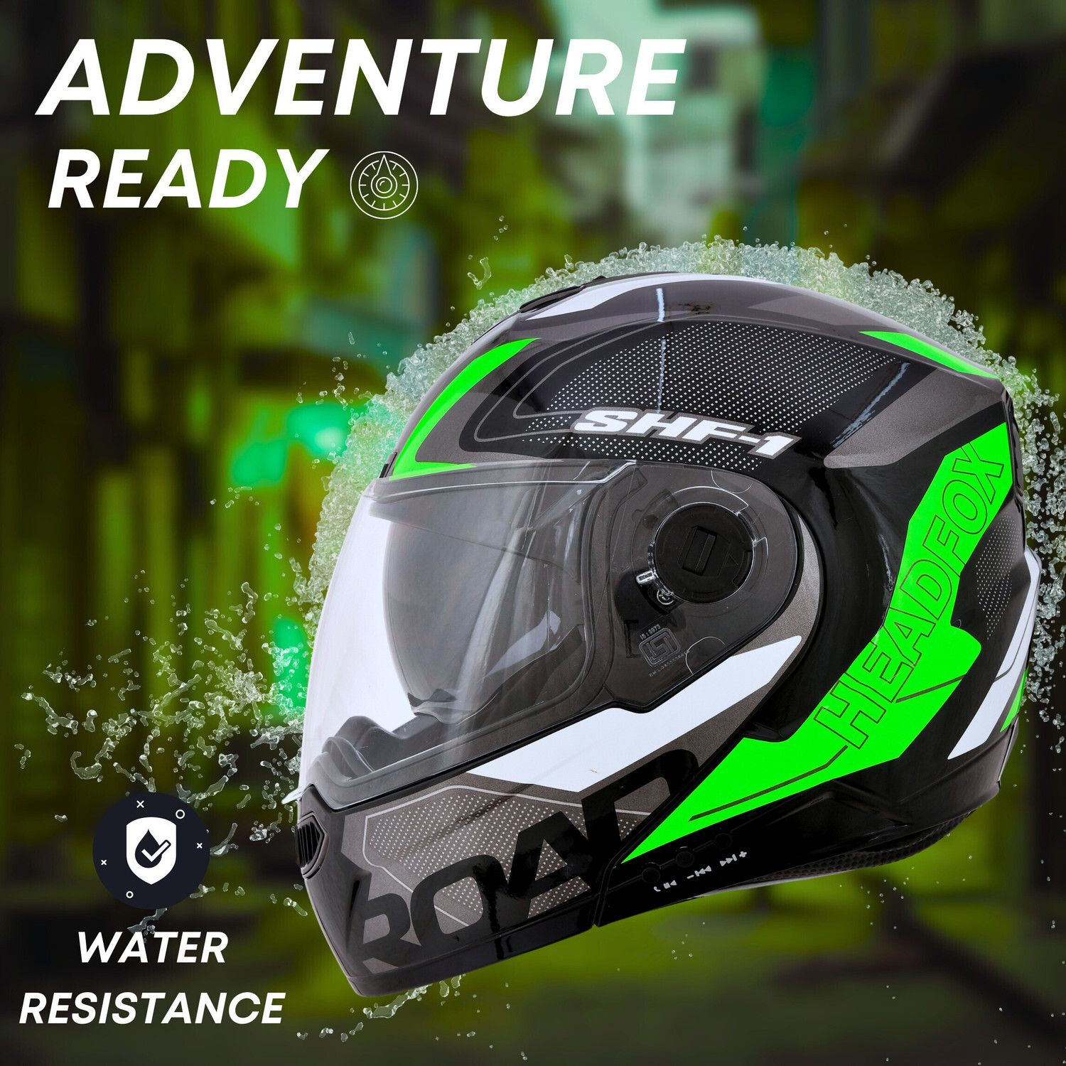 Image of HEADFOX N2 Gloss Air 7 Smart Bluetooth Helmet Calls, Music , GPS & Voice Asst. Road DV Motorsports Helmet