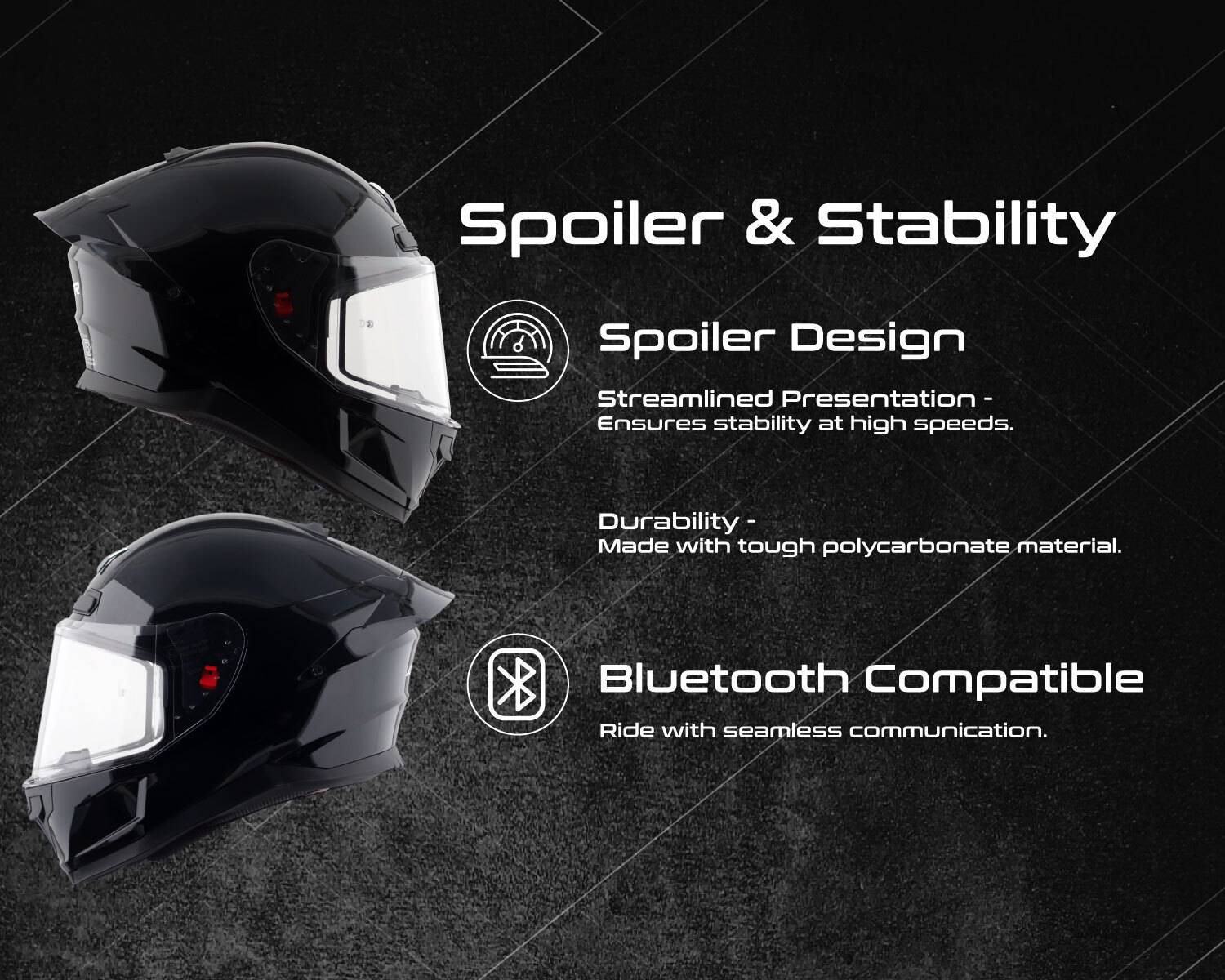 Axor Saber Motorbike Helmet Black - Image 4
