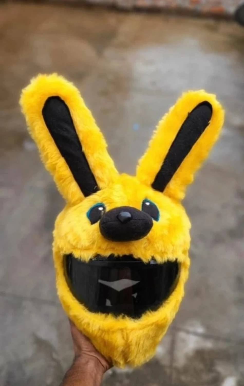BestLook YELLOW BUNNY HELMET COVER ONLY TO MAKE HELMET CLAASY SIZE 42 MM Motorsports Helmet