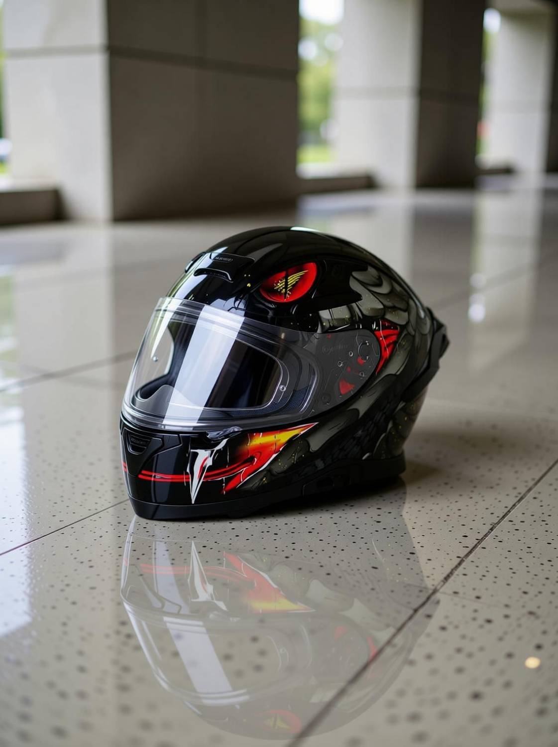 Axor Apex Venomous Motorbike Helmet Black - Image 2