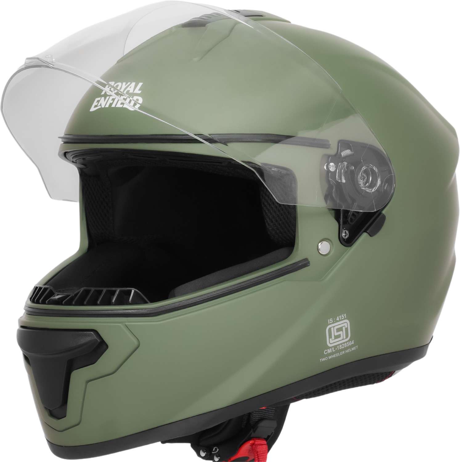 Image of ROYAL ENFIELD Quest Full Face with Visor | ISI & DOT | for Men and Women Motorbike Helmet (Battle Green)