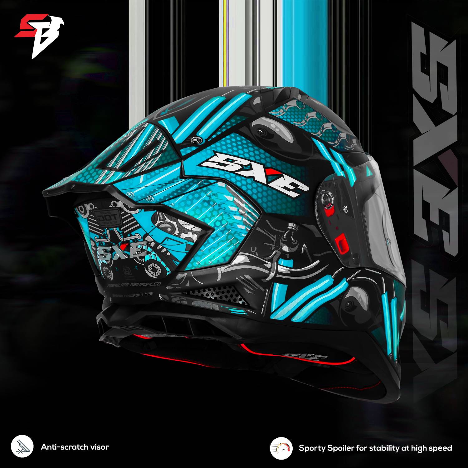 Steelbird SBH 61 SXE X2 Full Face Helmet - Image 5