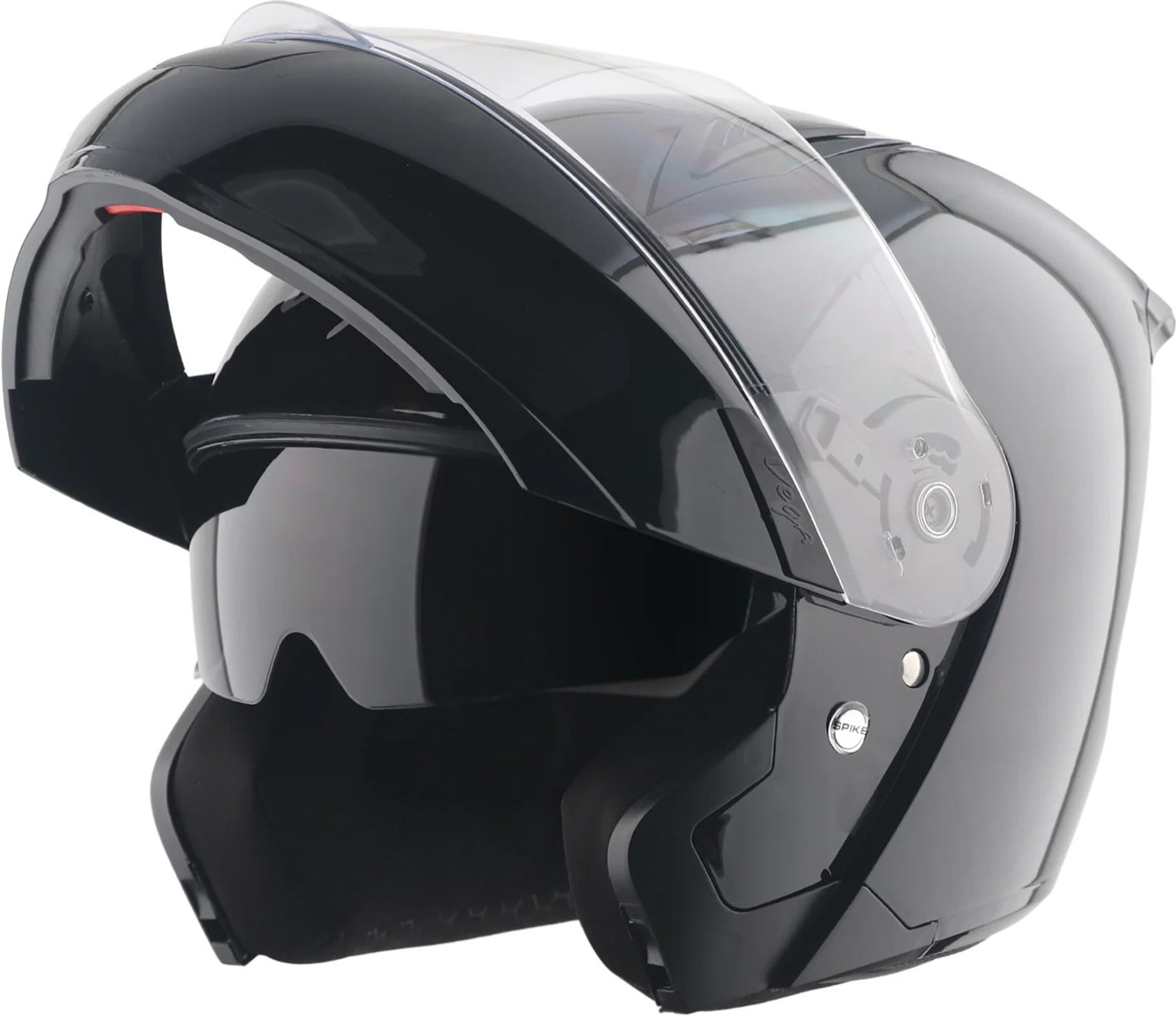 Image of VEGA Spike DV Flip-Up Glossy Black Large Motorbike Helmet