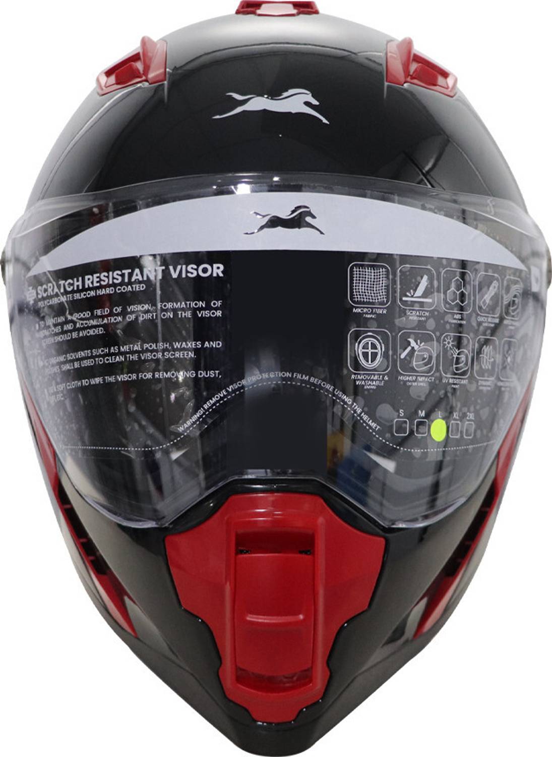 TVS Raider Racing Motorbike Helmet Black - Image 4
